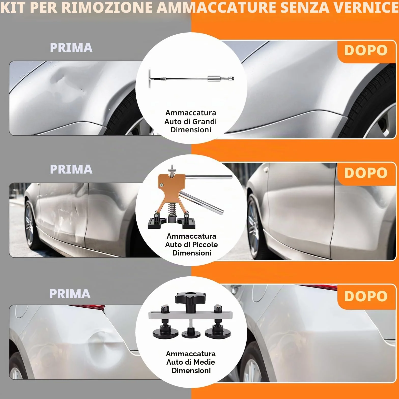 KAOLALI Kit Estrattore per Ammaccature Senza Vernice 78 Pezzi Tirabolli Carrozzeria Auto