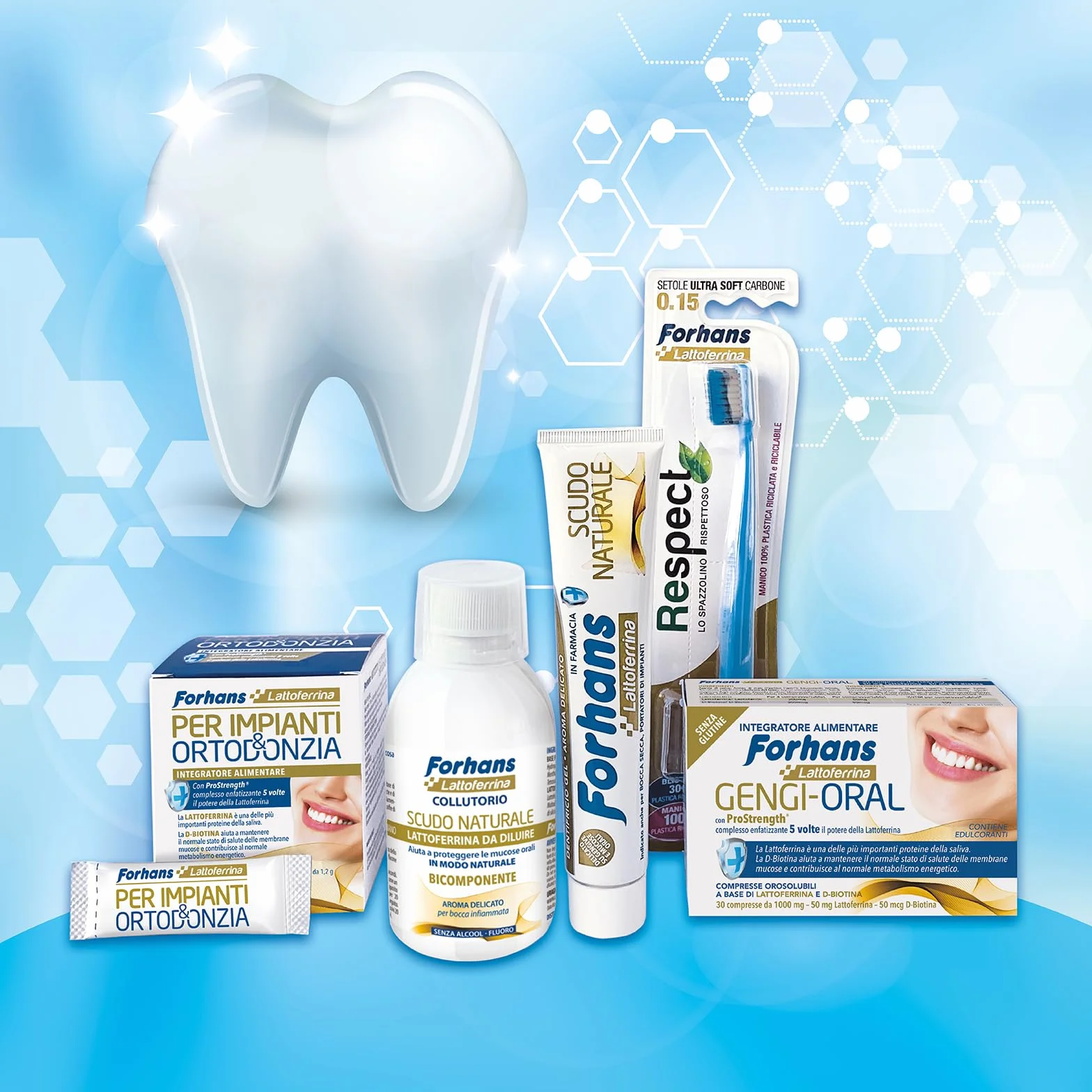 Forhans Dentifricio Gel Scudo Naturale Lattoferrina Antibatterico Cavo Orale 75 ml