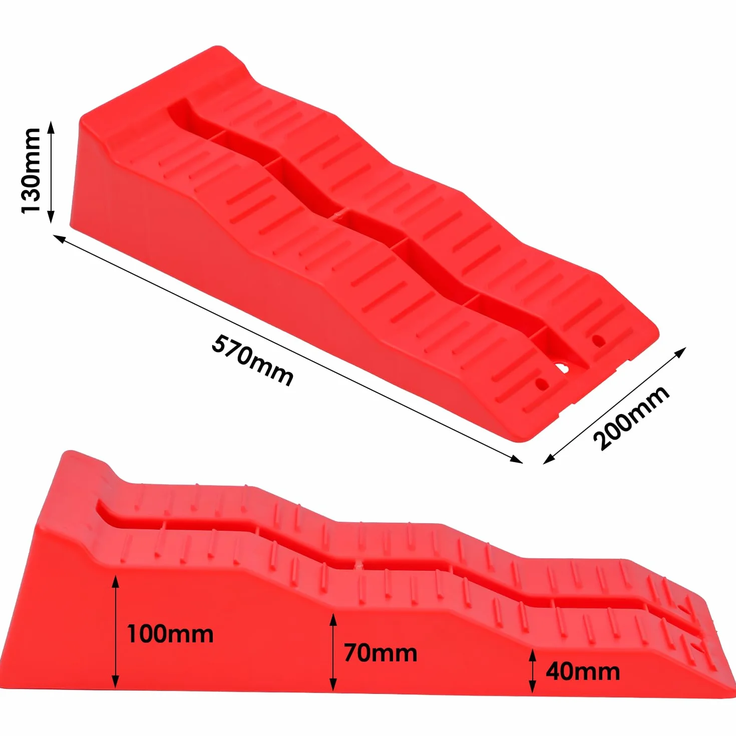 KATSU Rampe di Livellamento per Roulotte 2 Pezzi Capacità 5 Ton 3 Livelli Cunei Livellamento Camper da Campeggio in Plastica per Impieghi Gravosi per Garage Officina Auto