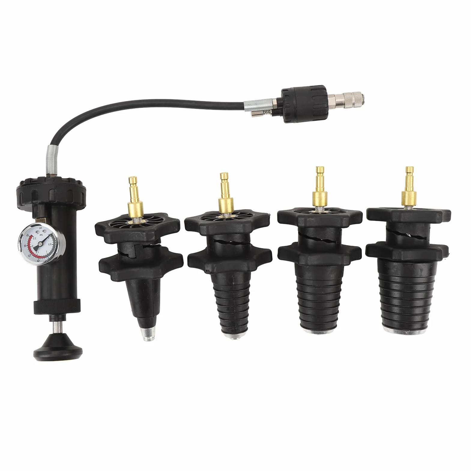 Kit per test della pressione del di raffreddamento da 5 pezzi con manometro, tester universale per la pressione del radiatore automobilistico, strumento diagnostico del di