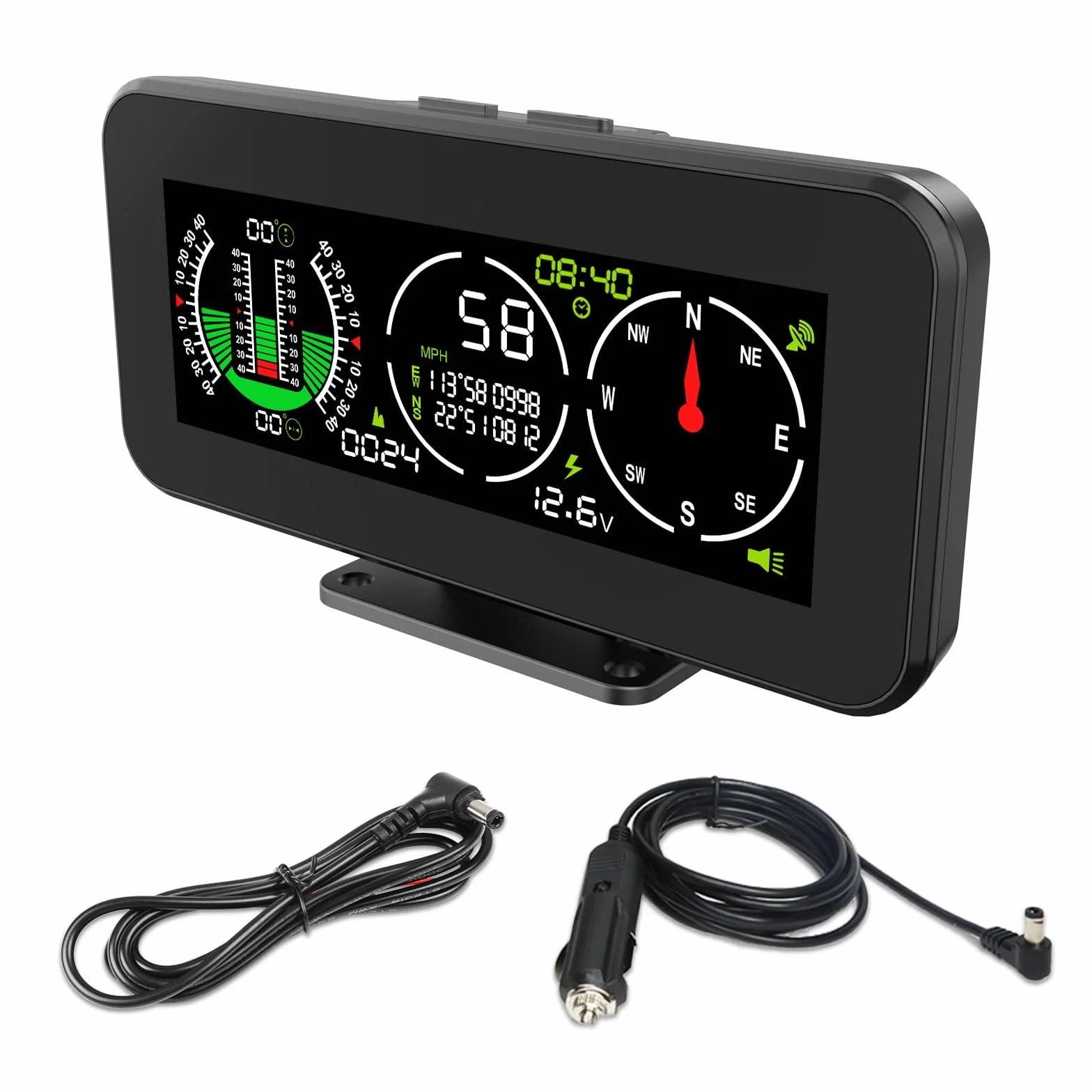 PLAYOCCAR M60 GPS Velocità e pendenza Giroscopio multiasse integrato Indicatore livello inclinazione Contatore velocità Smart Slope Meter