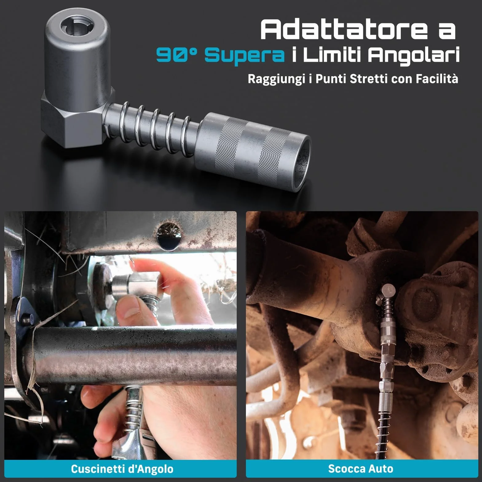 Seesii 12.000PSI Ingrassatore a Batteria con 2 Batterie (compatibili Anche con batterie Makita da 18 V), 3 velocità, Motore Brushless, 3 Testina Ingrassatore, Tubo da 1m, per Attrezzature Pesanti