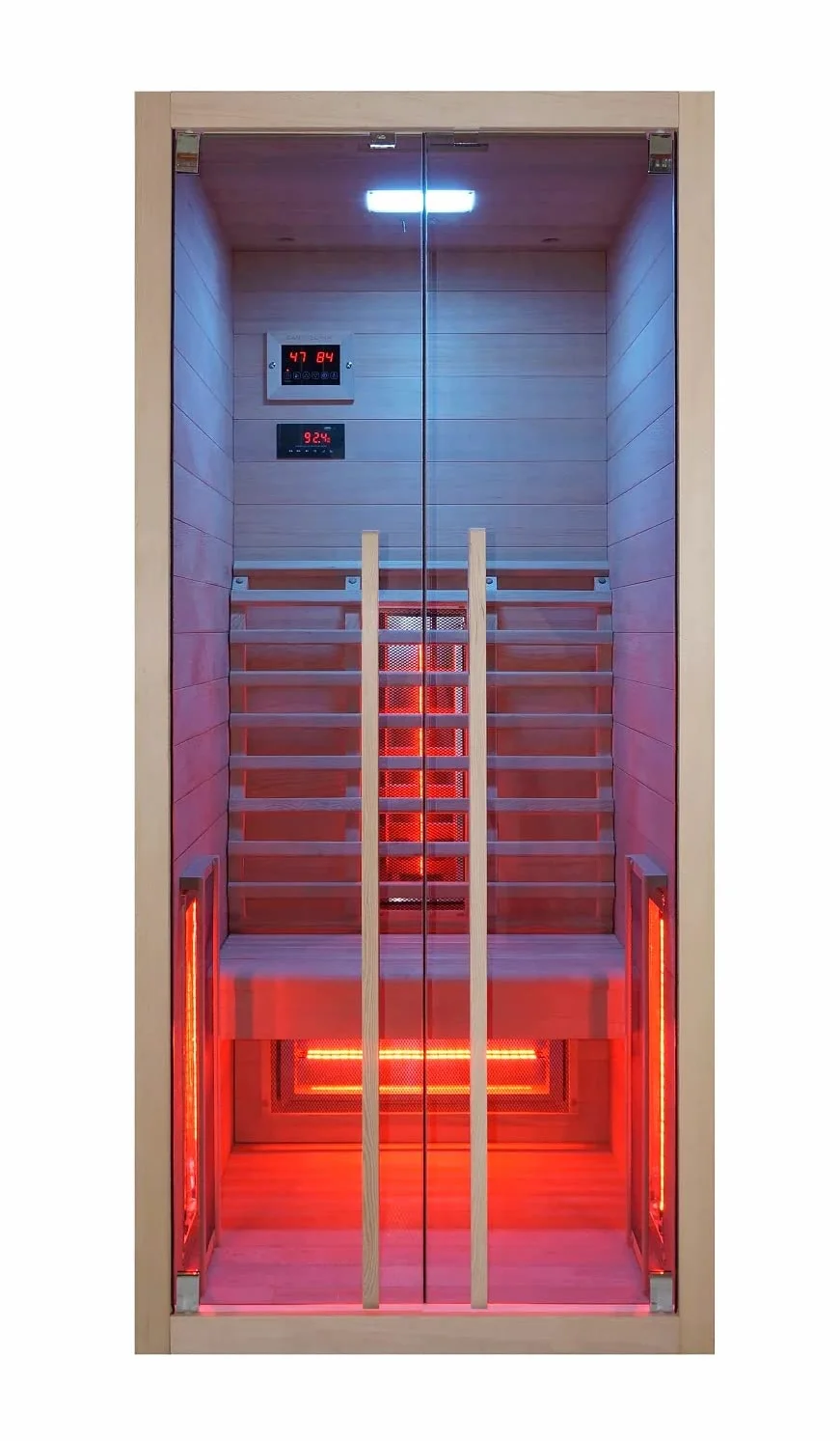 Sanotechnik RUBY 1 Cabina a infrarossi 1 persona, Lettore MP3 Bluetooth, LED 7 colori, 2 Altoparlanti, 4 Emettitori spettro completo