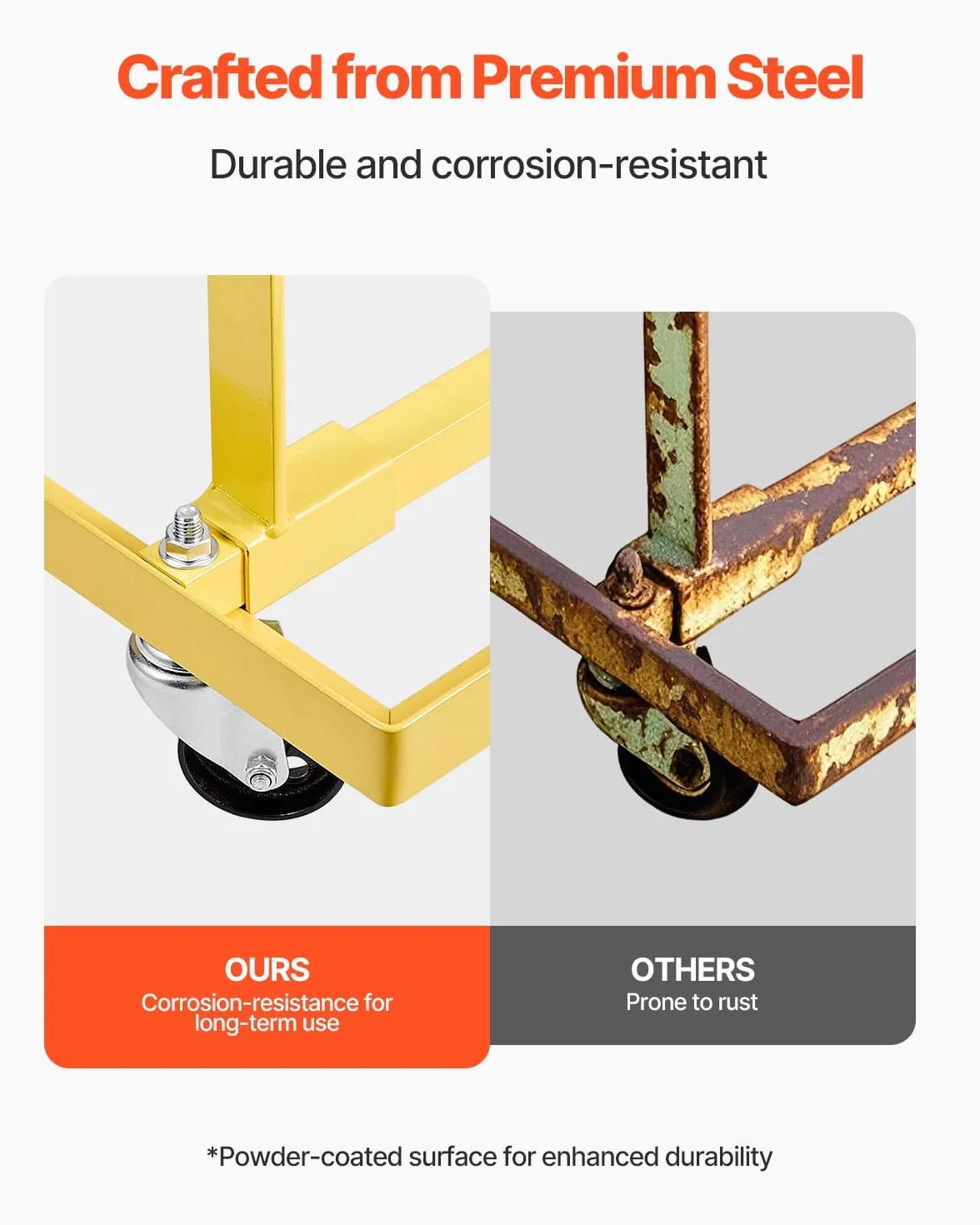 VEVOR Supporto Motore Sollevatore Motore 340 kg Regolabile in Acciaio con 4 Ruote Girevoli
