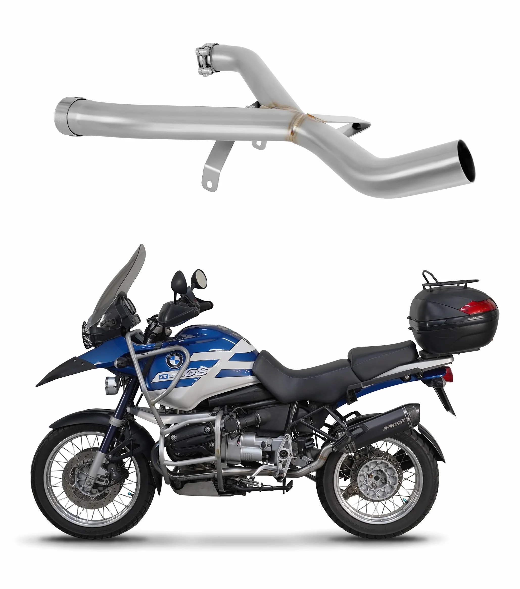 DOMINATOR R 1150 GS Tubo Elimina Catalizzatore, Decatalizzatore, No-Kat, Mid Pipe Inox DE-Cat DECAT Exhaust Terminale di Scarico Silenziatore