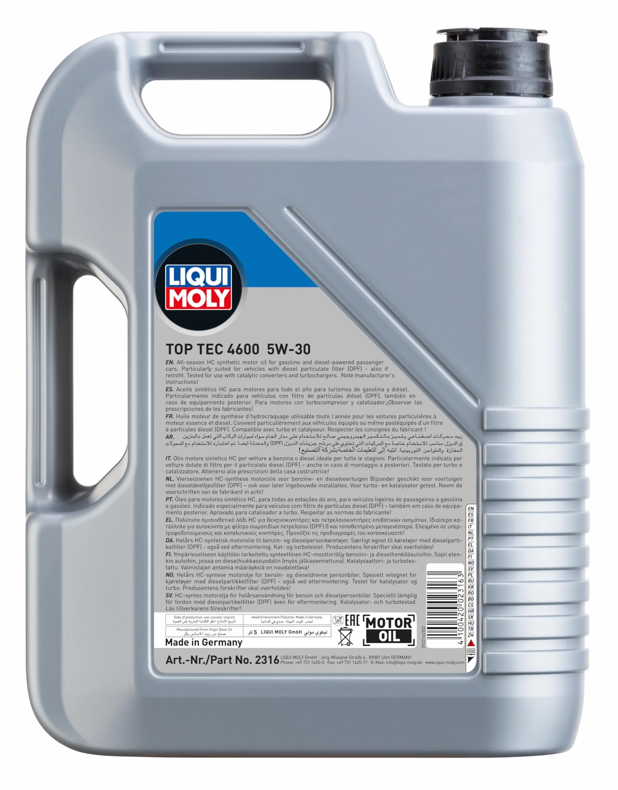Olio motore leggero Top Tec 4600 5W-30 5L