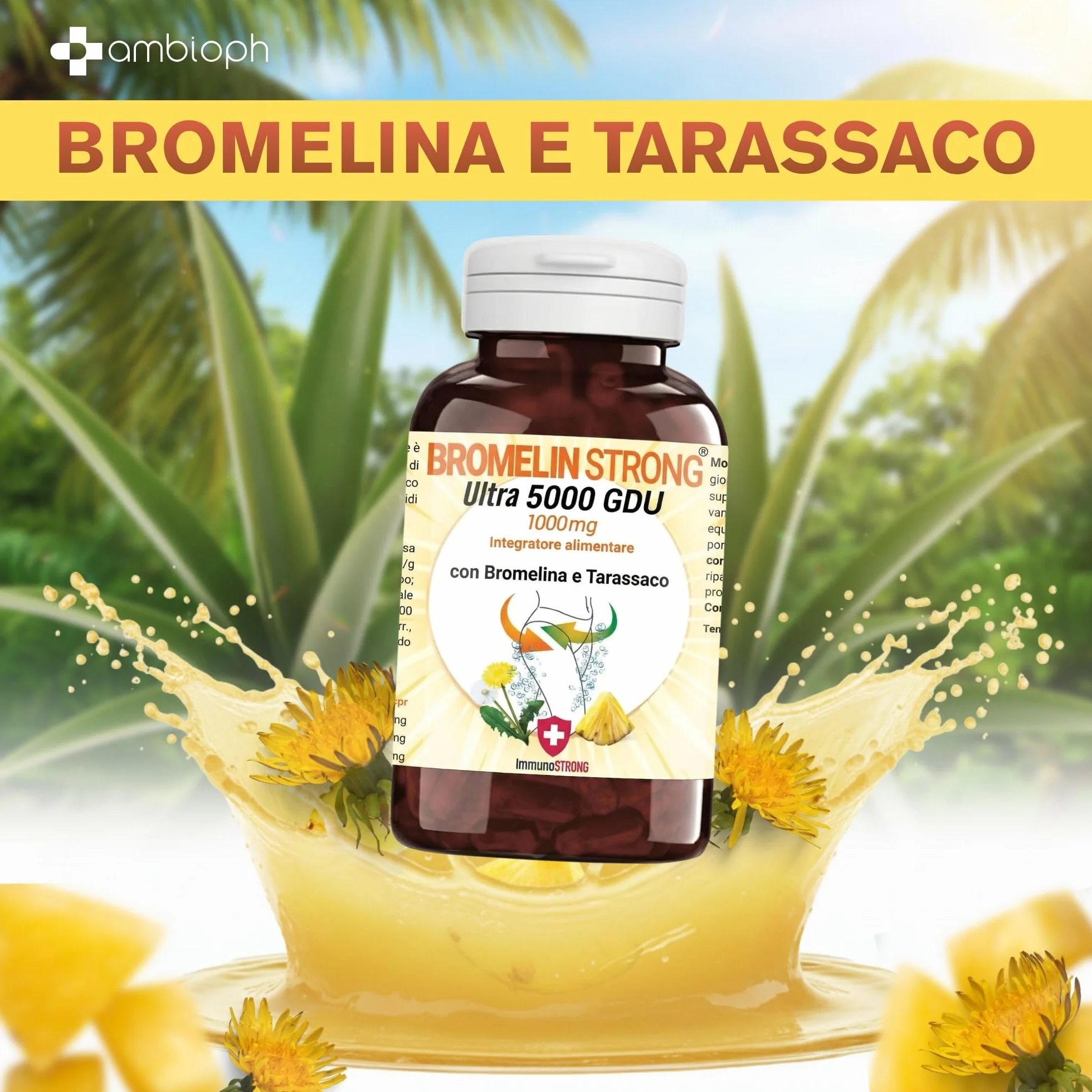 Bromelina Forte 5000 Gdu Purissima Alta Concentrazione Con Tarassaco 120 Compresse ImmunoSTRONG