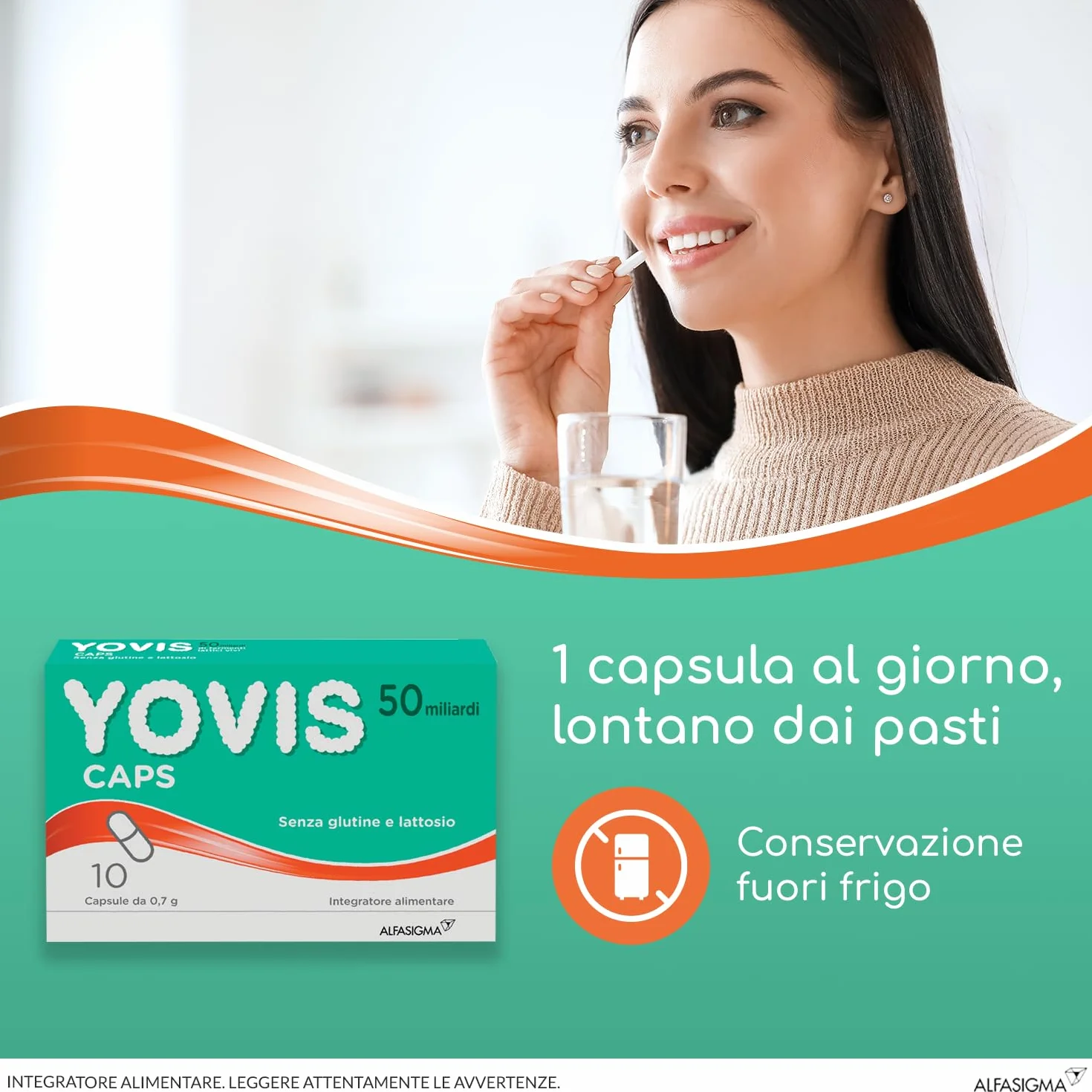 YOVIS Caps Probiotici Benessere Intestinale 50 Miliardi Fermenti Lattici Vivi 10 Capsule