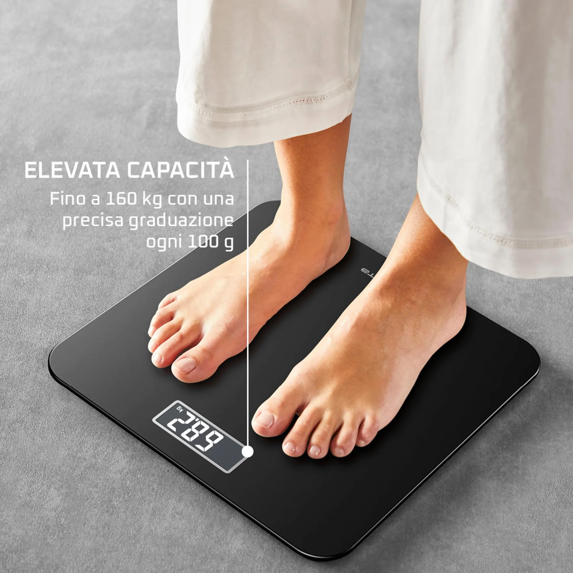 Rowenta Premiss 2.0 Bilancia da Bagno 160kg Display LCD Nero BS1800V0