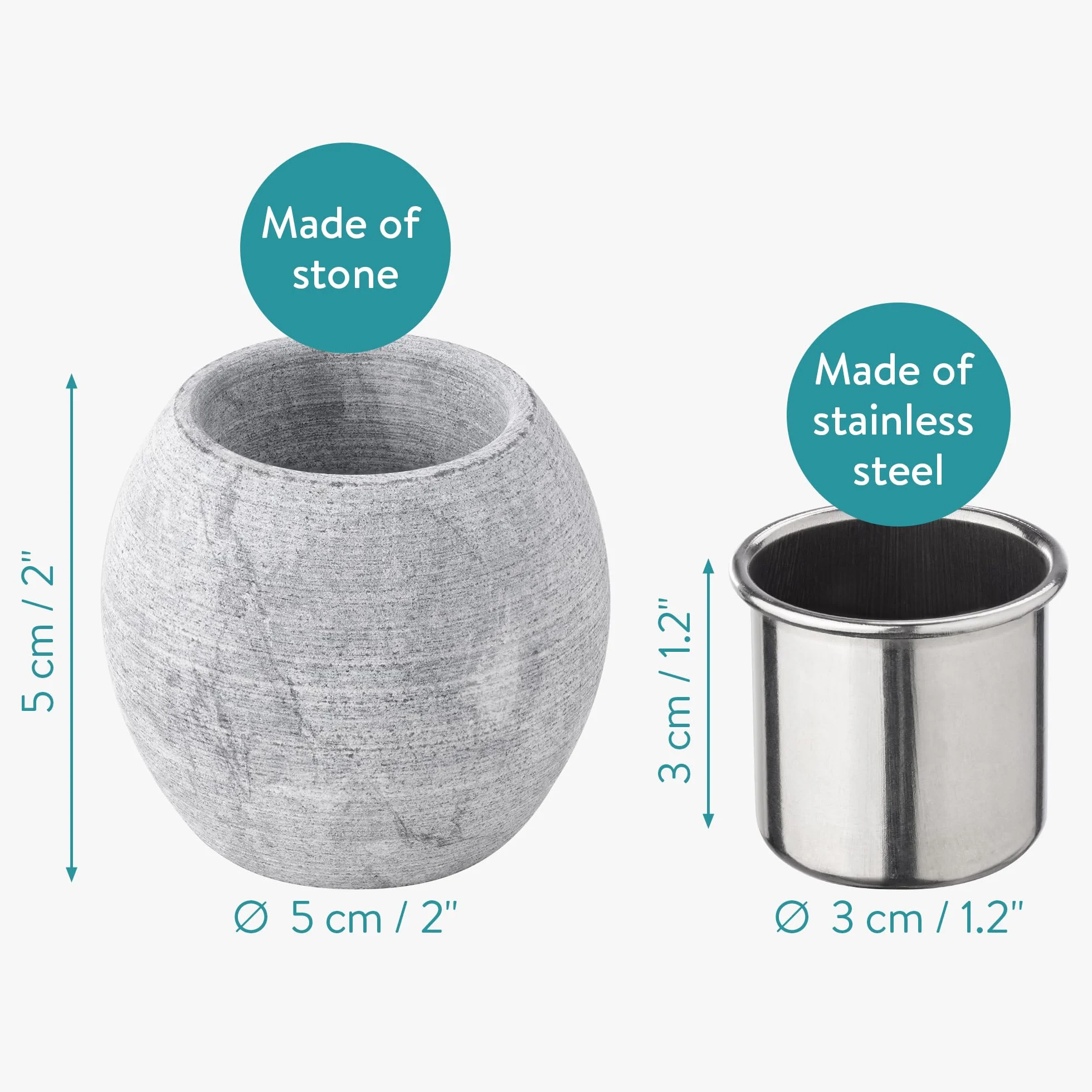 Navaris Tazza Sauna Pietra Ollare Contenitore Oli Essenziali Aromaterapia Ø 5 x 5 cm Grigio