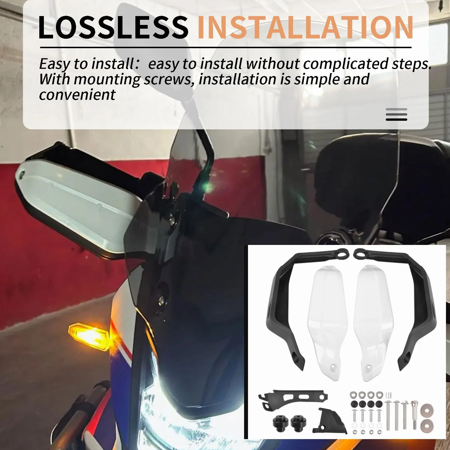 Paramani per moto Transalp XL750 2023-2026 Leva freno Protezione parabrezza Bianco 2 paia