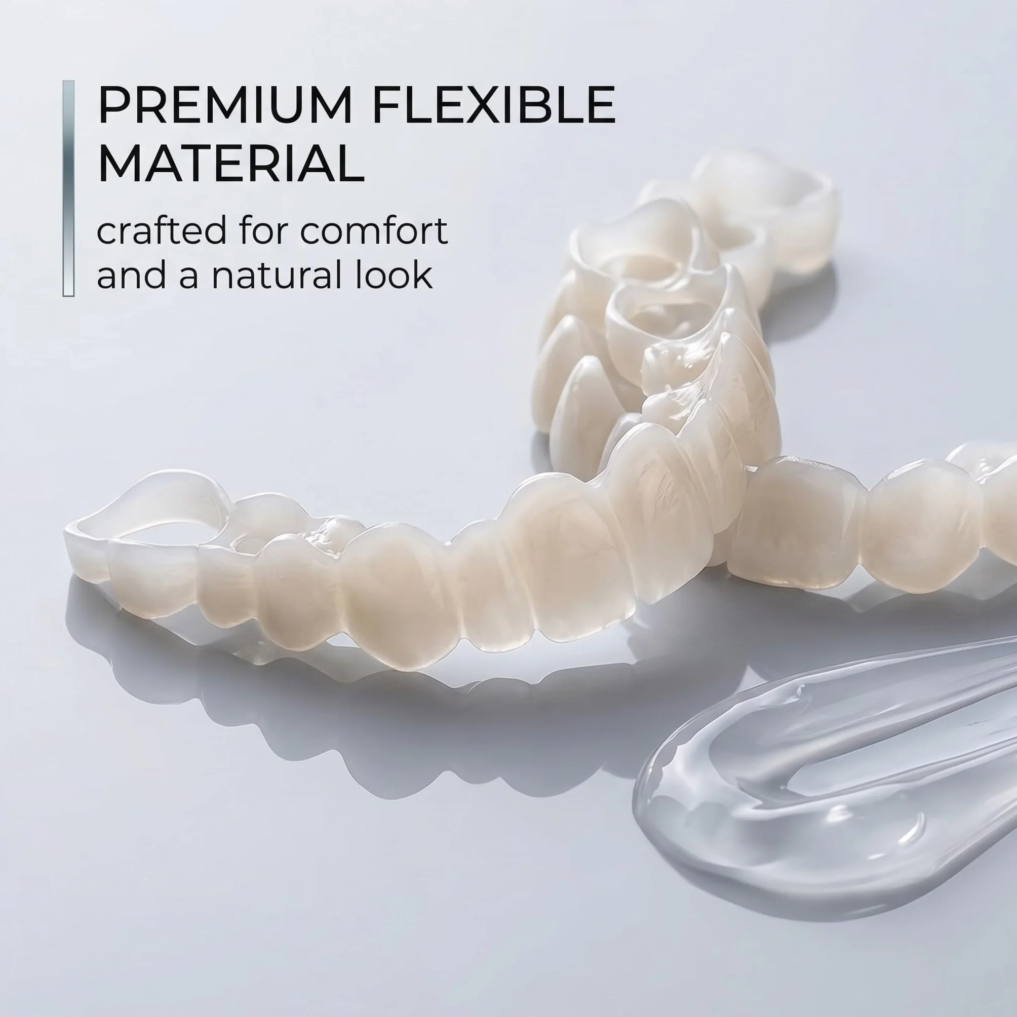 Faccette Denti Cosmetici, 4 Facette Dentali a Scatto Ultra Sottile, Copertura Imperfetti Denti, Protesi Temporanee