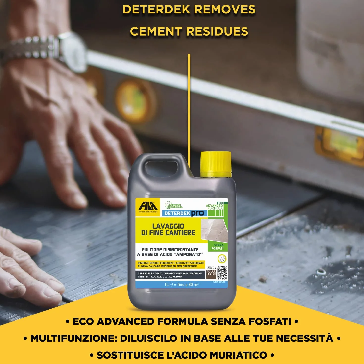 Fila DETERDEK Pro Disincrostante Acido Tamponato Pavimenti 1 L