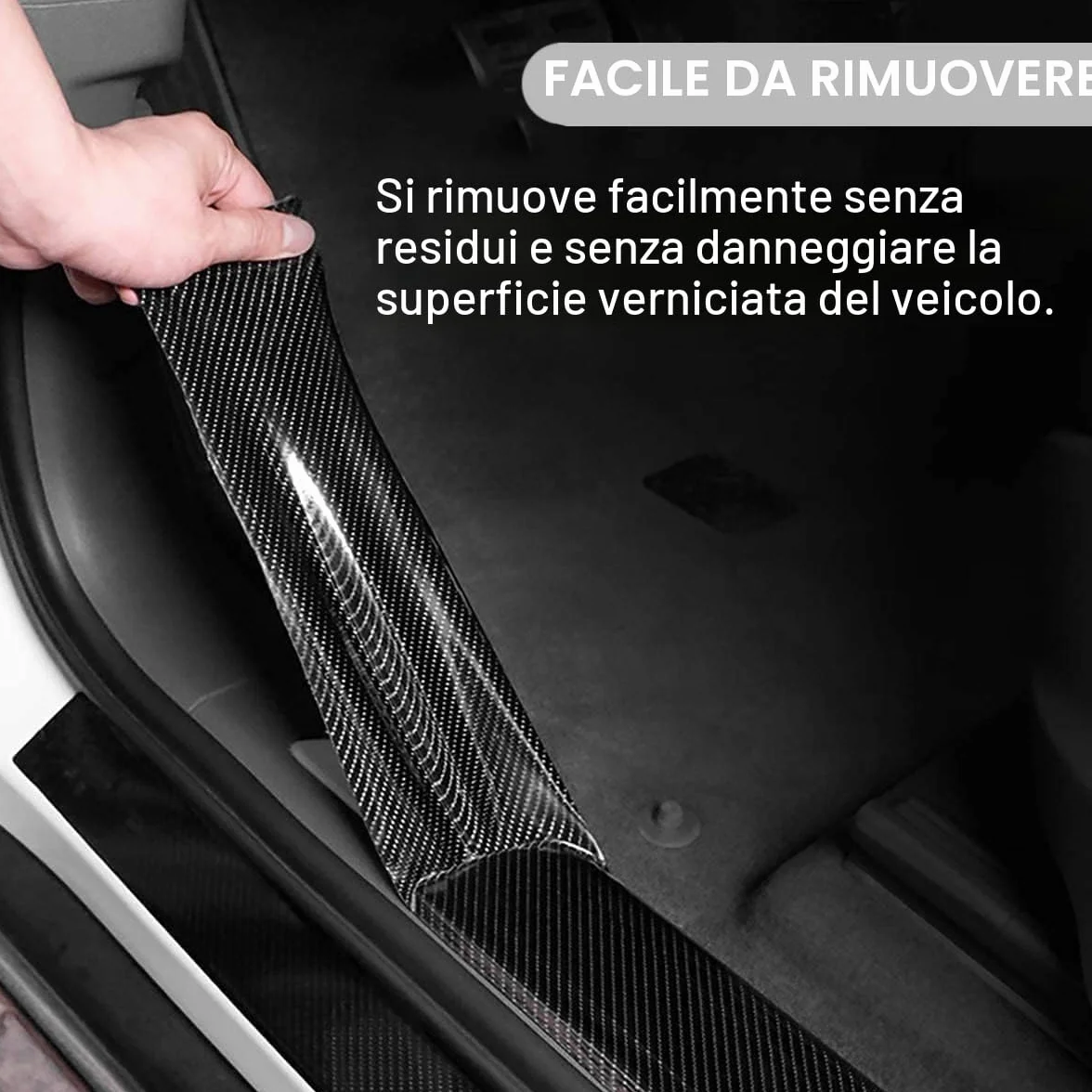 Battitacco Fibra Carbonio, Protezioni Per Davanzali Per Porte Auto In Fibra Di Carbonio Universali Autoadesive Antiscivolo Nastro Impermeabile Per Auto SUV Camion Truck Entry Guards（5cm×5M）