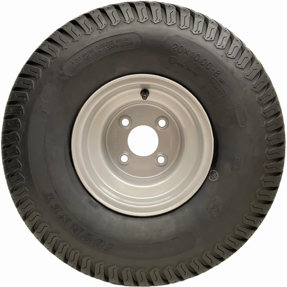 Parnells - Kit Rimorchio Atv, 2 Pneumatici e Ruote Wanda, Cerchi in Acciaio 20x10.00-8 + 100 mm + 2 Mozzi/Assi a Snodo, Senza Intoppo, Pneumatici Quad per Impieghi Gravosi, Diametro 500 mm, 900 kg