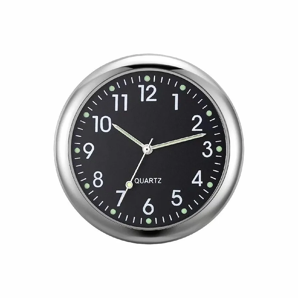 generico Orologio cruscotto Auto con termometro Digitale, Montaggio 40mm Ventilazione o Adesivo, retroilluminazione LED per Interno Auto, Facile Lettura