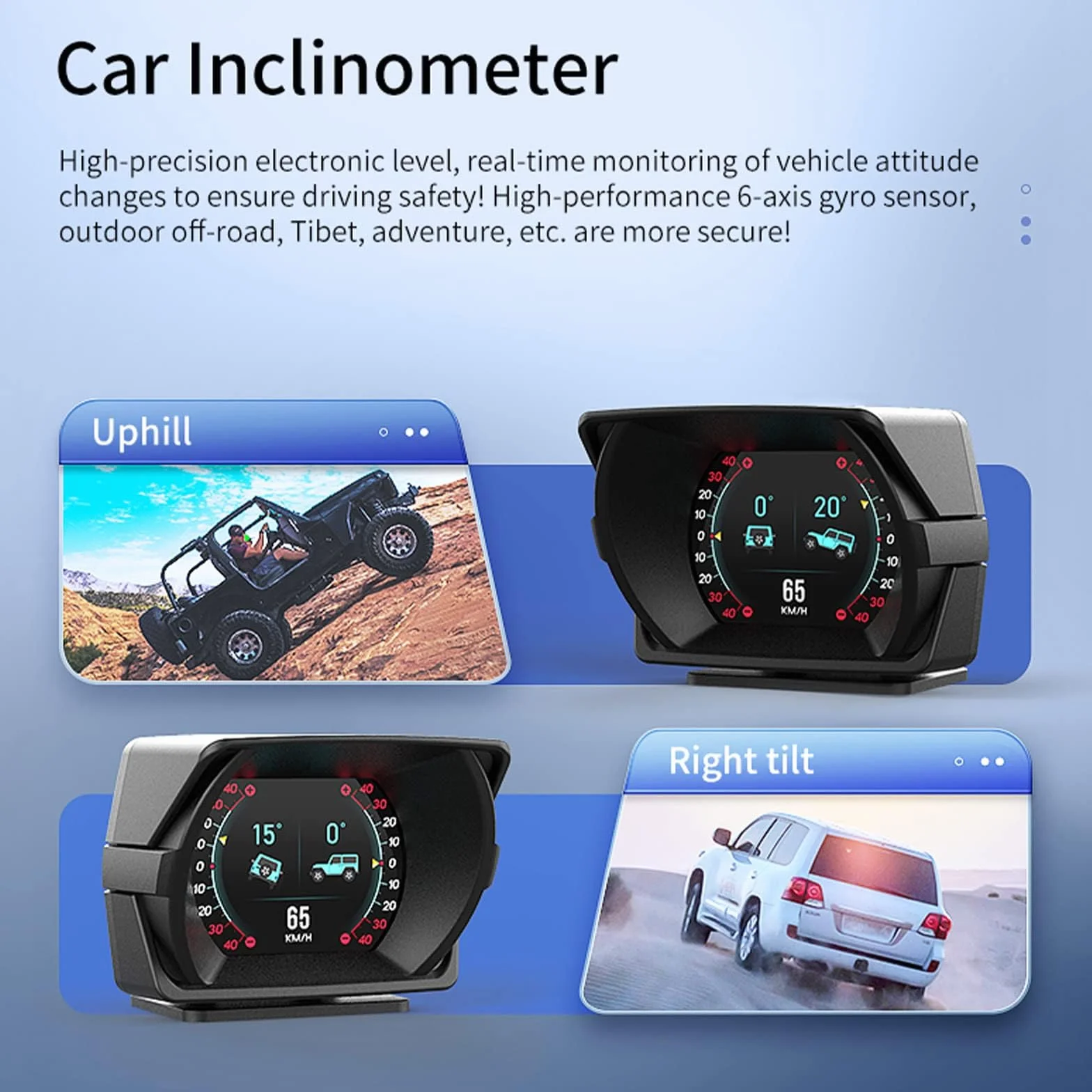 Heads up Display Car, Visualizzazione di una varietà di dati dell'automobile, Gradiente delle condizioni dell'automobile, Tachimetro, Applicabile a tutte le auto
