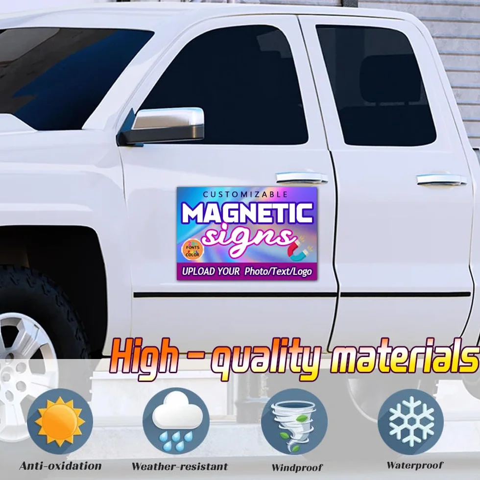 Magneti Personalizzati per Auto, Adesivo Magnetico con Testo e Logo, Magnete per Pubblicità Aziendale
