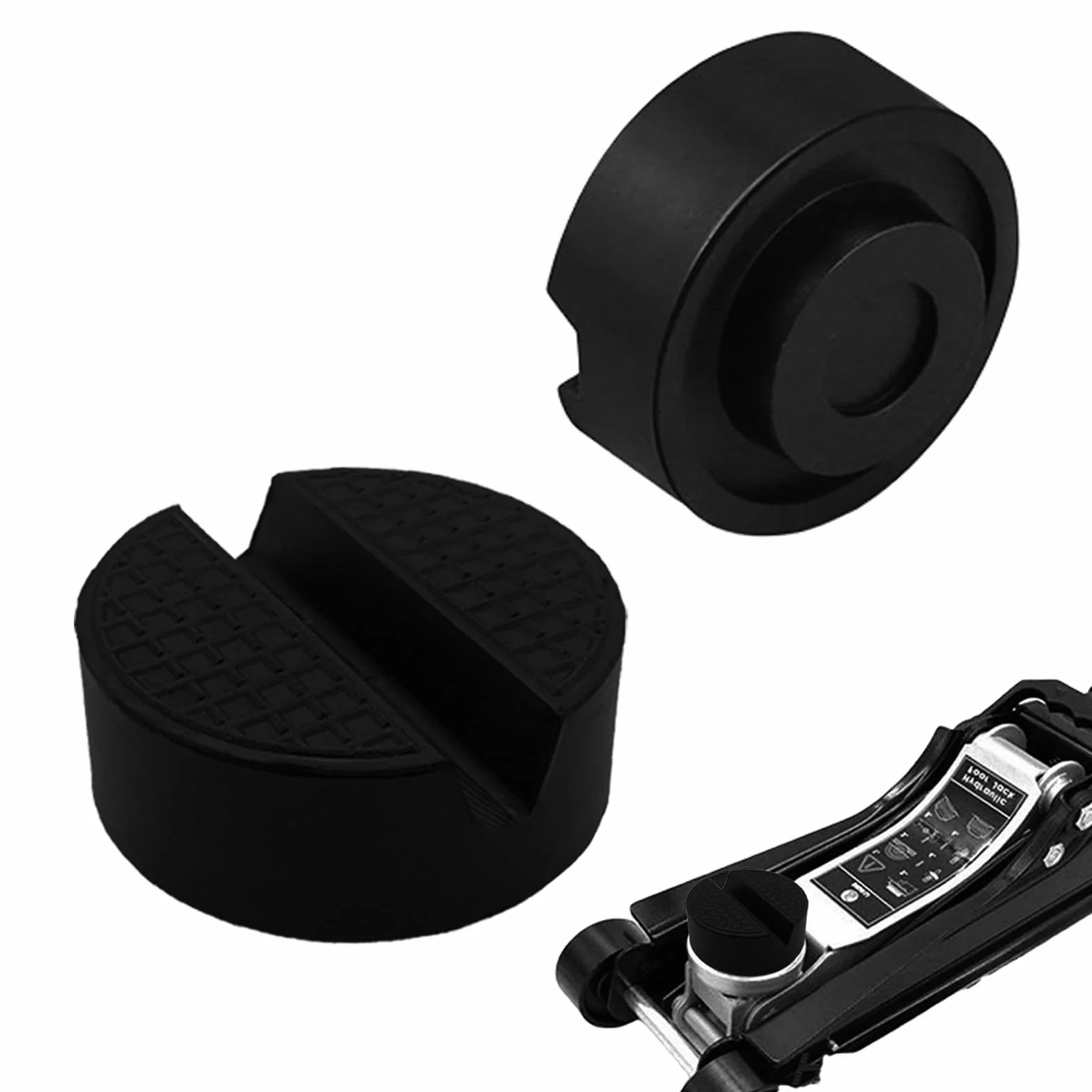 Tappetino per Jack per Auto, 2 Pezzi Tampone in Gomma per Cric, Universale, Nero