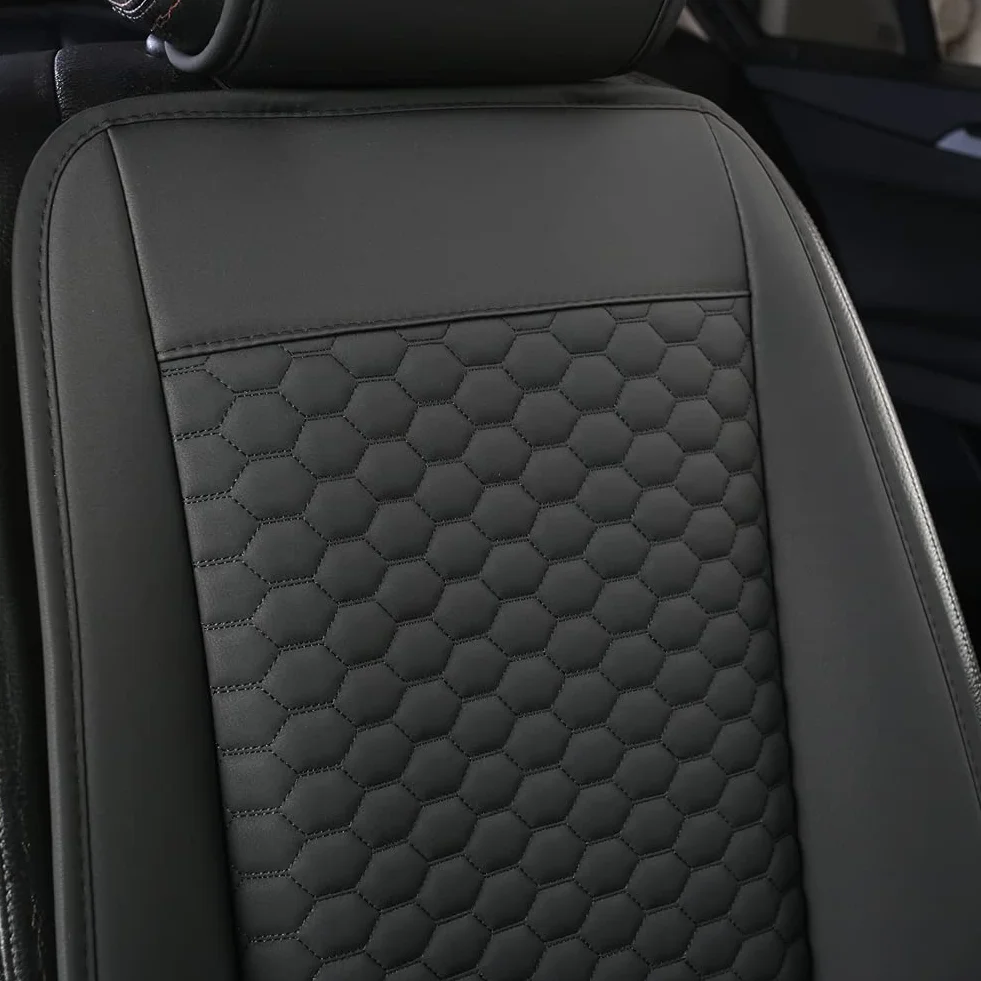 Black Panther universale auto PU pelle coprisedili anteriori Nero