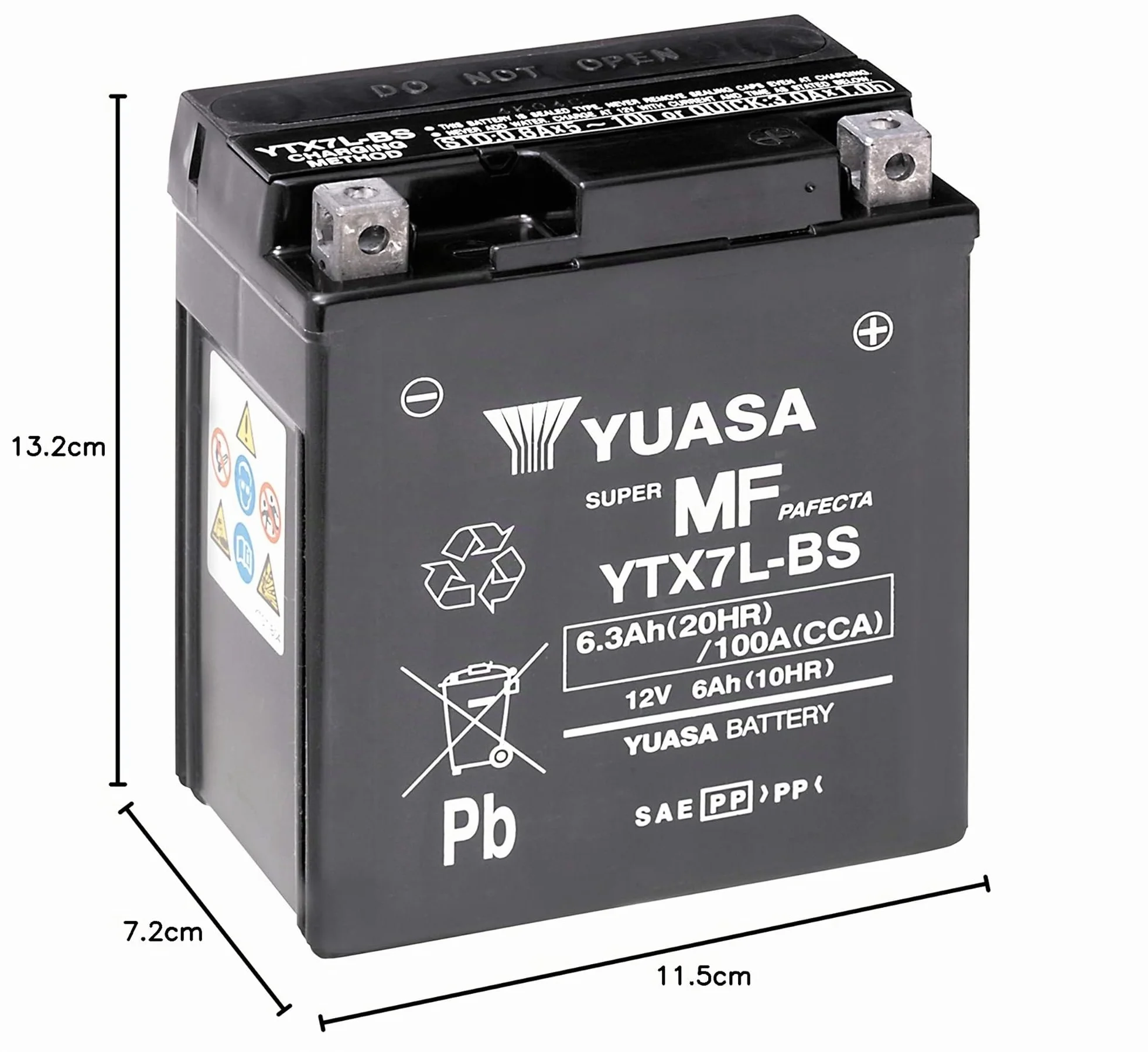 Yuasa batteria YTX7L precaricata sigillata 12V moto convenzionale