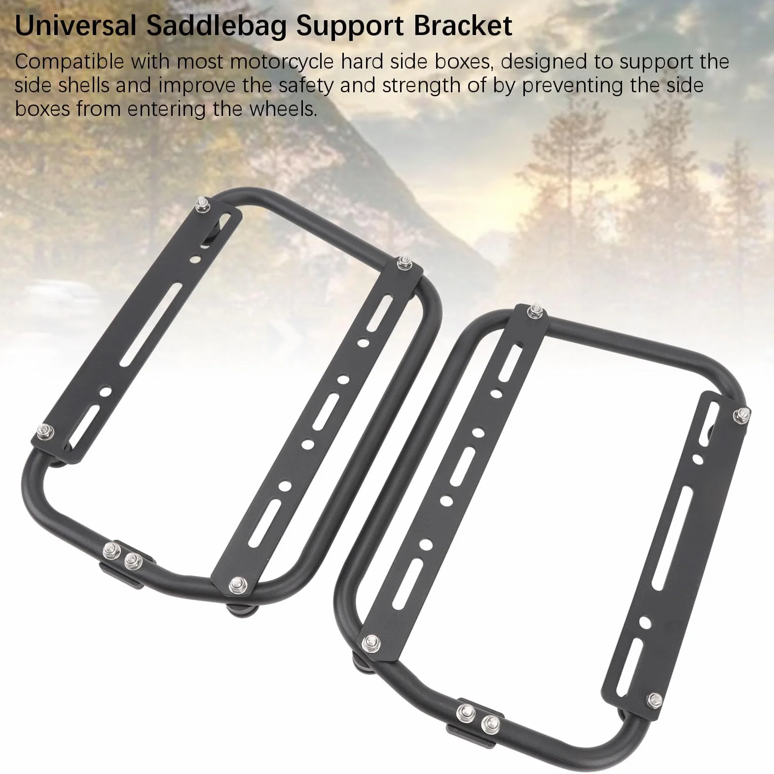 Porta Barra di Supporto per Borsa Sella Laterale, Portapacchi di Supporto Laterale per Moto, Lega di Alluminio, Verniciatura a Polvere Nera, Resistente All'usura, Robusto,