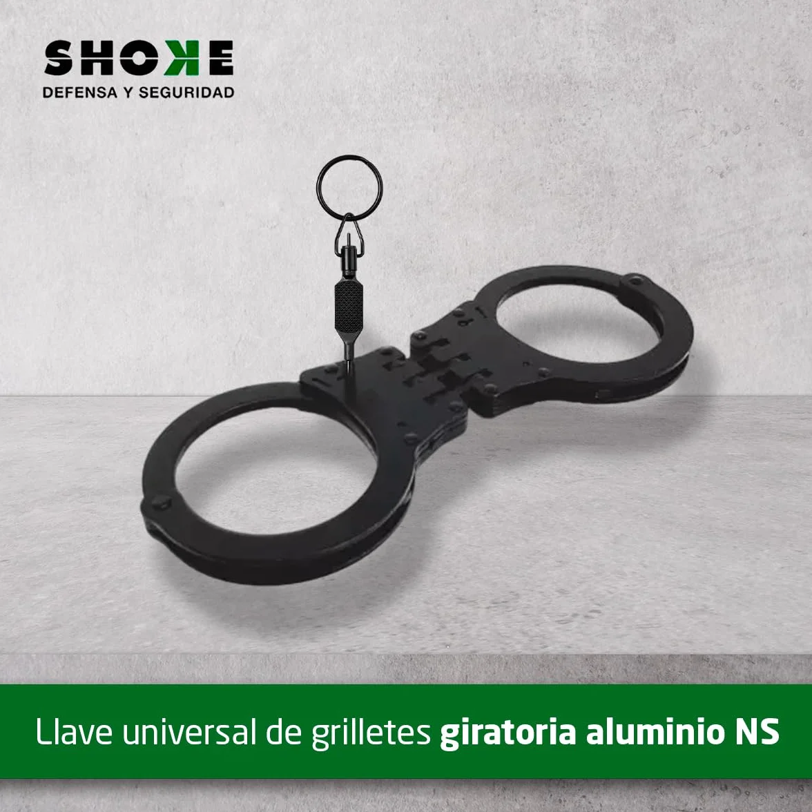 Chiave Manette Polizia Vero - Chiave Universale Piatta Girevole con Anello Polimero Acero