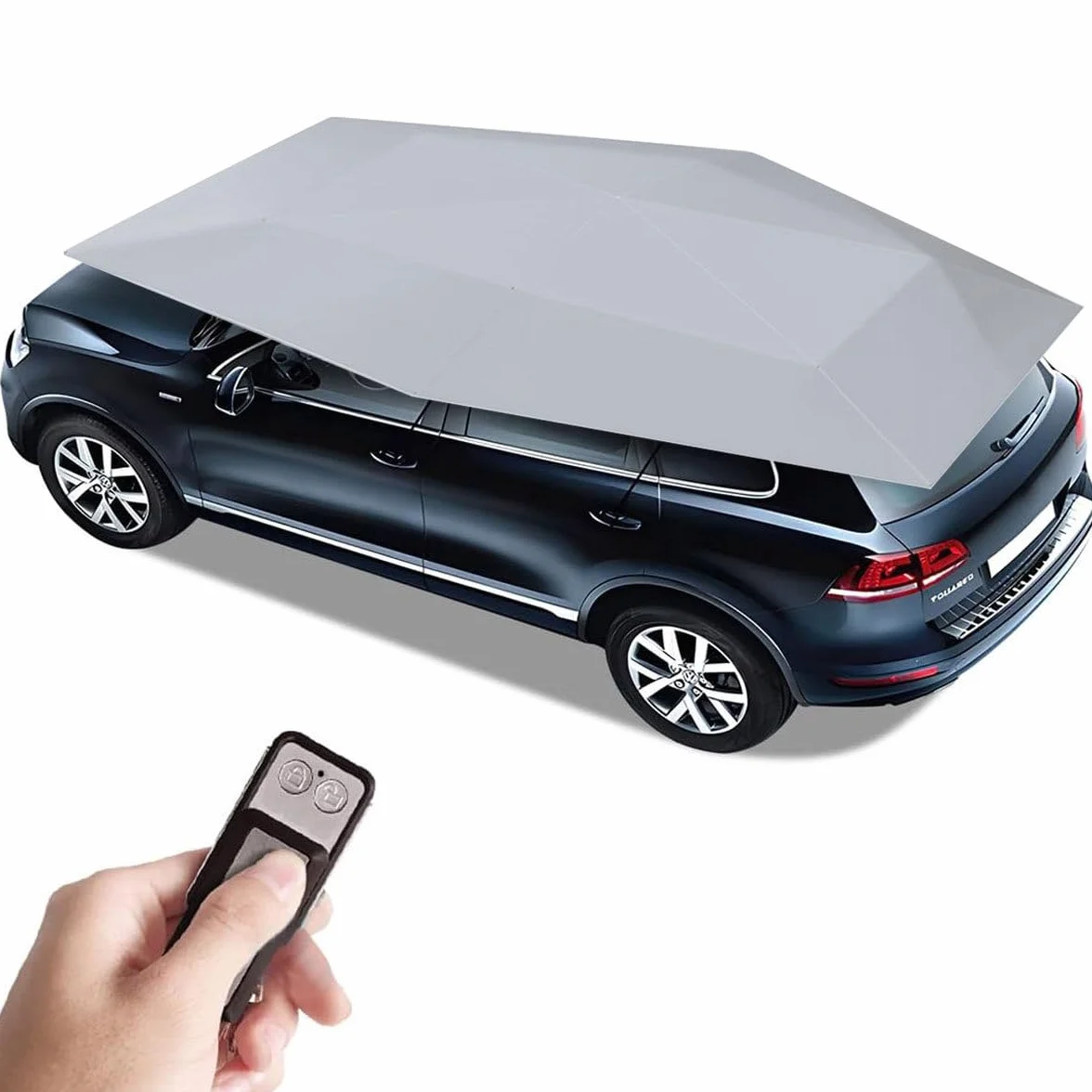 Tenda per Auto Completamente Automatica, Tenda per Copertura Auto Portatile, Tende da Sole Pieghevoli, Copertura per Auto con Avvio Remoto, 4.2M Ombrelloni per Auto,Grey