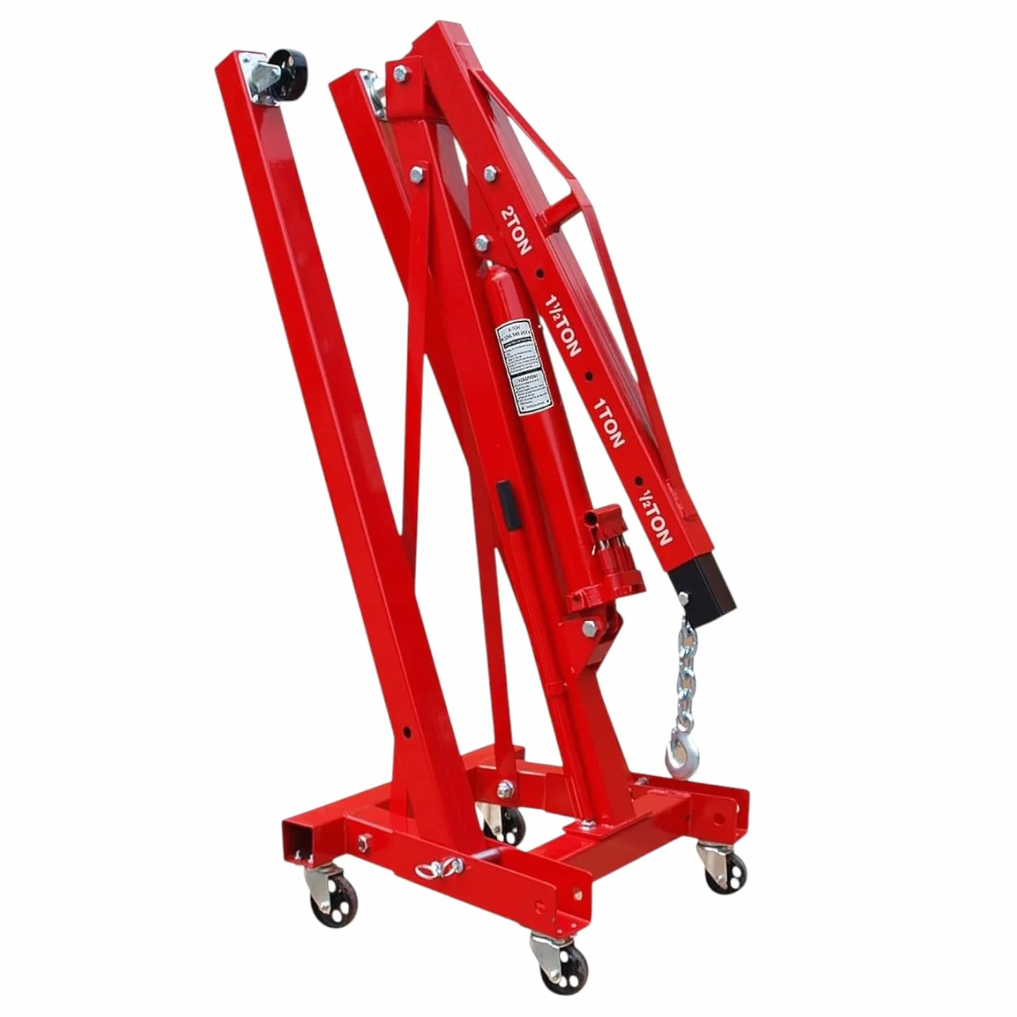 TANIASHOP Gru Gruetta Paranco Alzamotore idraulica da Officina Pieghevole da 2 Tonnellate Gru alza Motori Sollevamento Motori con Ruote Trasportabile Ideale per Officine e Garage
