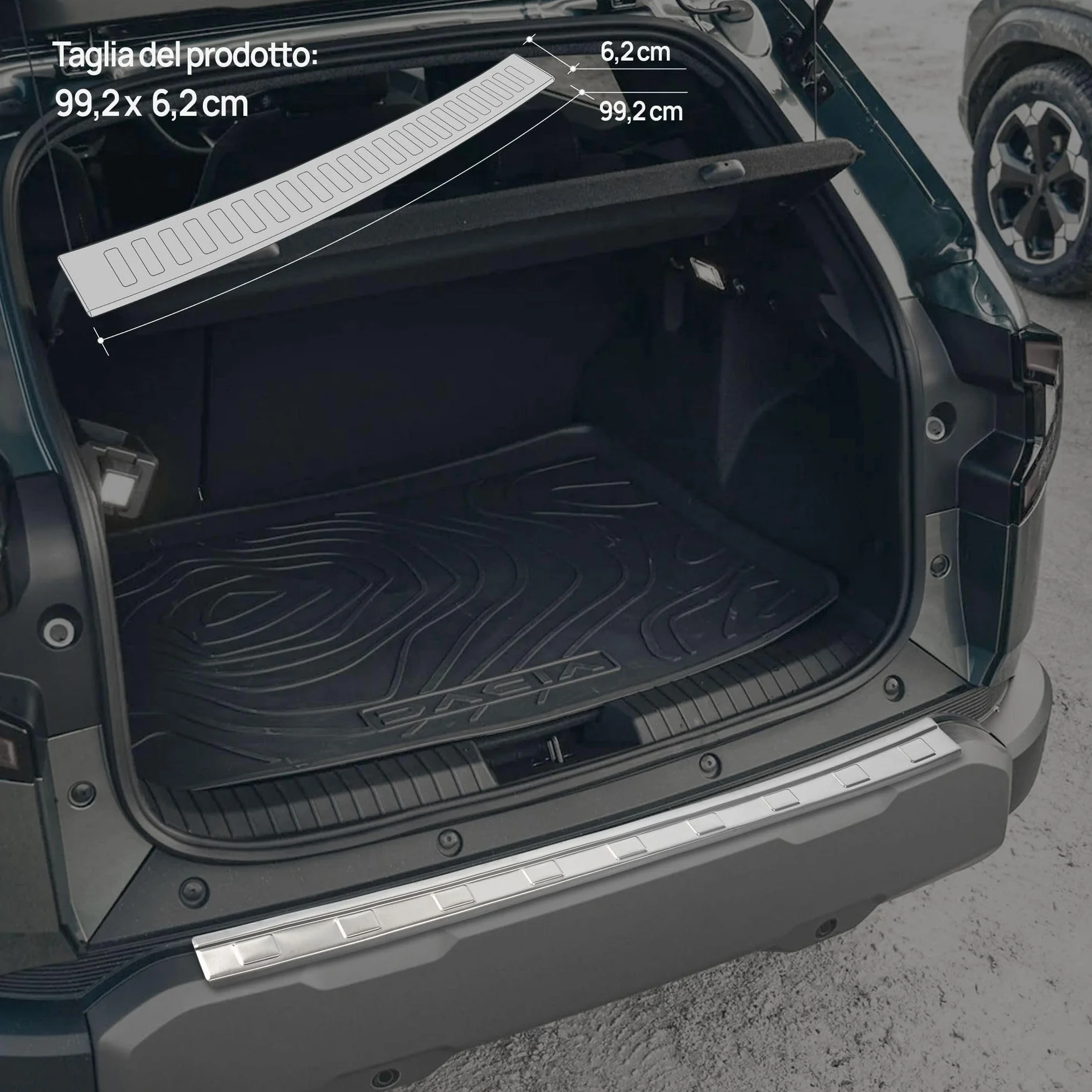 CHROMEMASTER Protezione Paraurti Posteriore Dacia Duster 2024+ Acciaio inossidabile Spazzolato Argento
