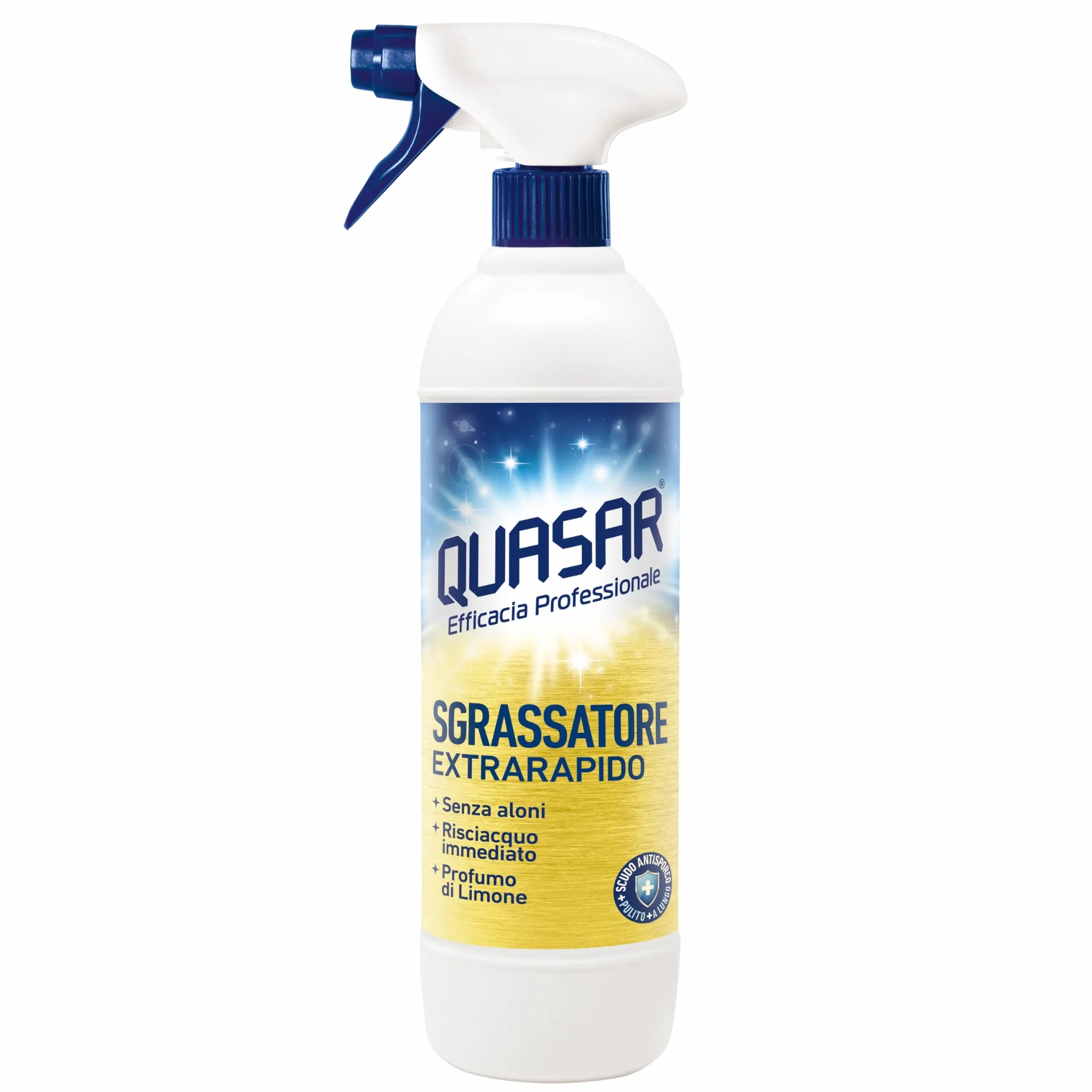 Quasar Sgrassatore Extrarapido 680 ml Senza Aloni Risciacquo Immediato Profumo di Limone