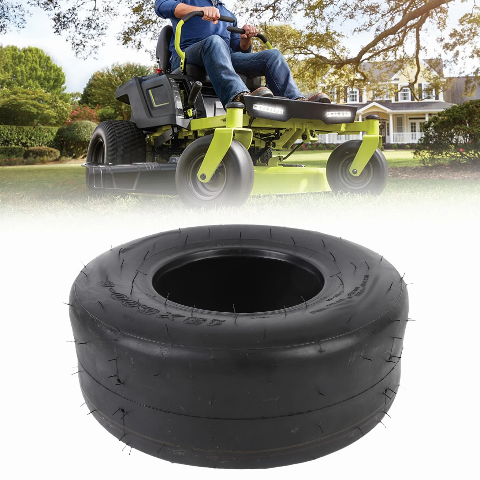 Tractor Pneumatico 13x5,00-6 Tubeless 6 Pollici 4 Strati Battistrada Liscia