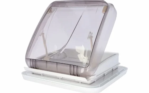 BERGER Lucernario 40x40 Oblò trasparente per roulotte Camper Camping con Ventilazione Forzata 28-50mm