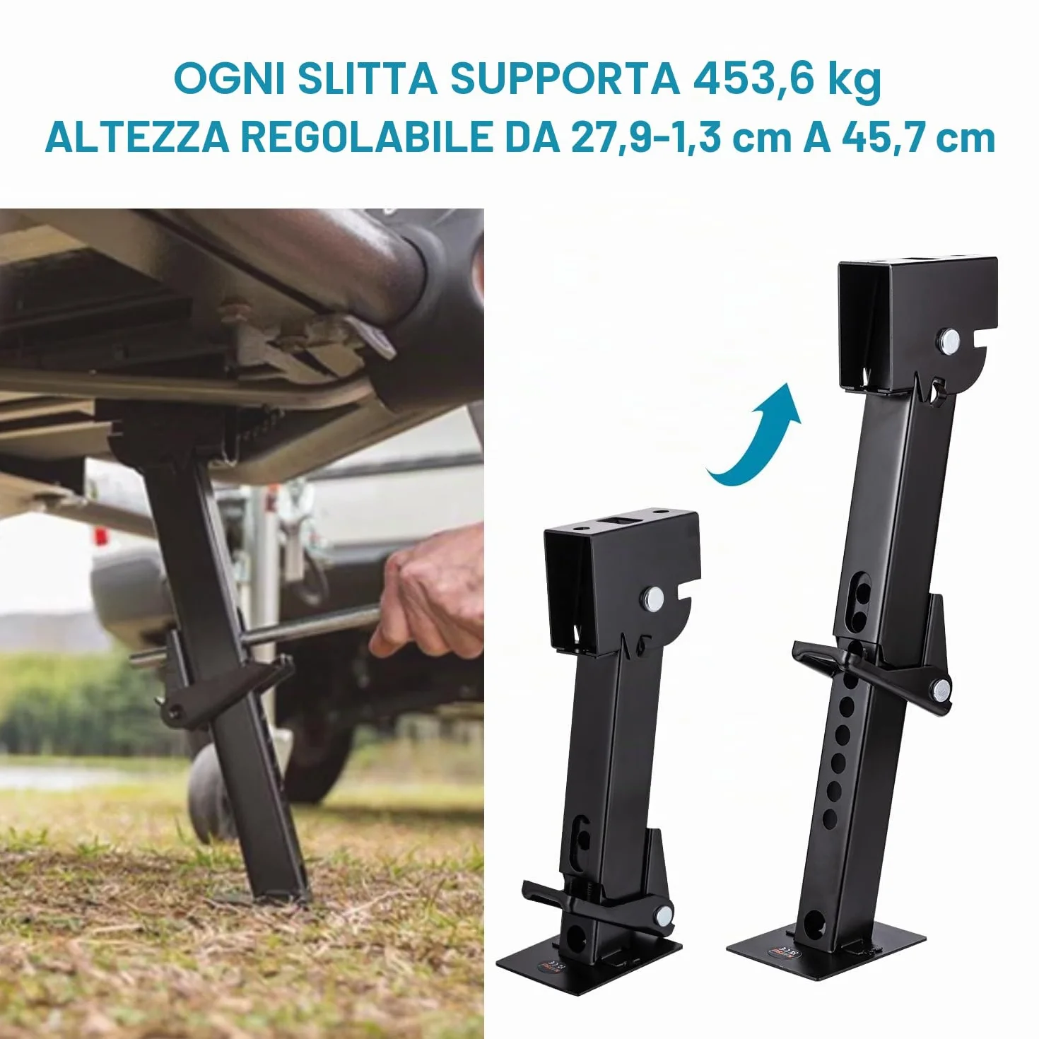 KATSU Martinetti Stabilizzatori per Camper Telescopici Pieghevoli 11-1/2" a 18", 1000 lbs