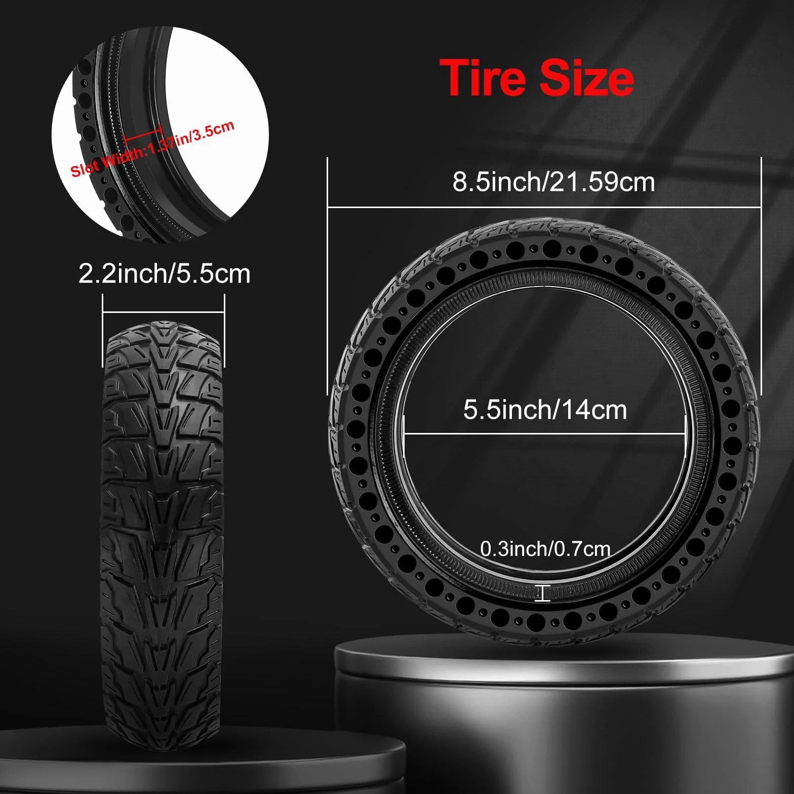 BANGTING 2PCS 8 1/2 x 2 Pneumatici per Monopattino Elettrico Ruote, 8.5x2 Pollici Gomme Piene, 50/75-6.1 Pneumatico di Ricambio per Xiaomi Pro 2 / M365 / M365 Pro / 1S / 3/3 Lite/Essential