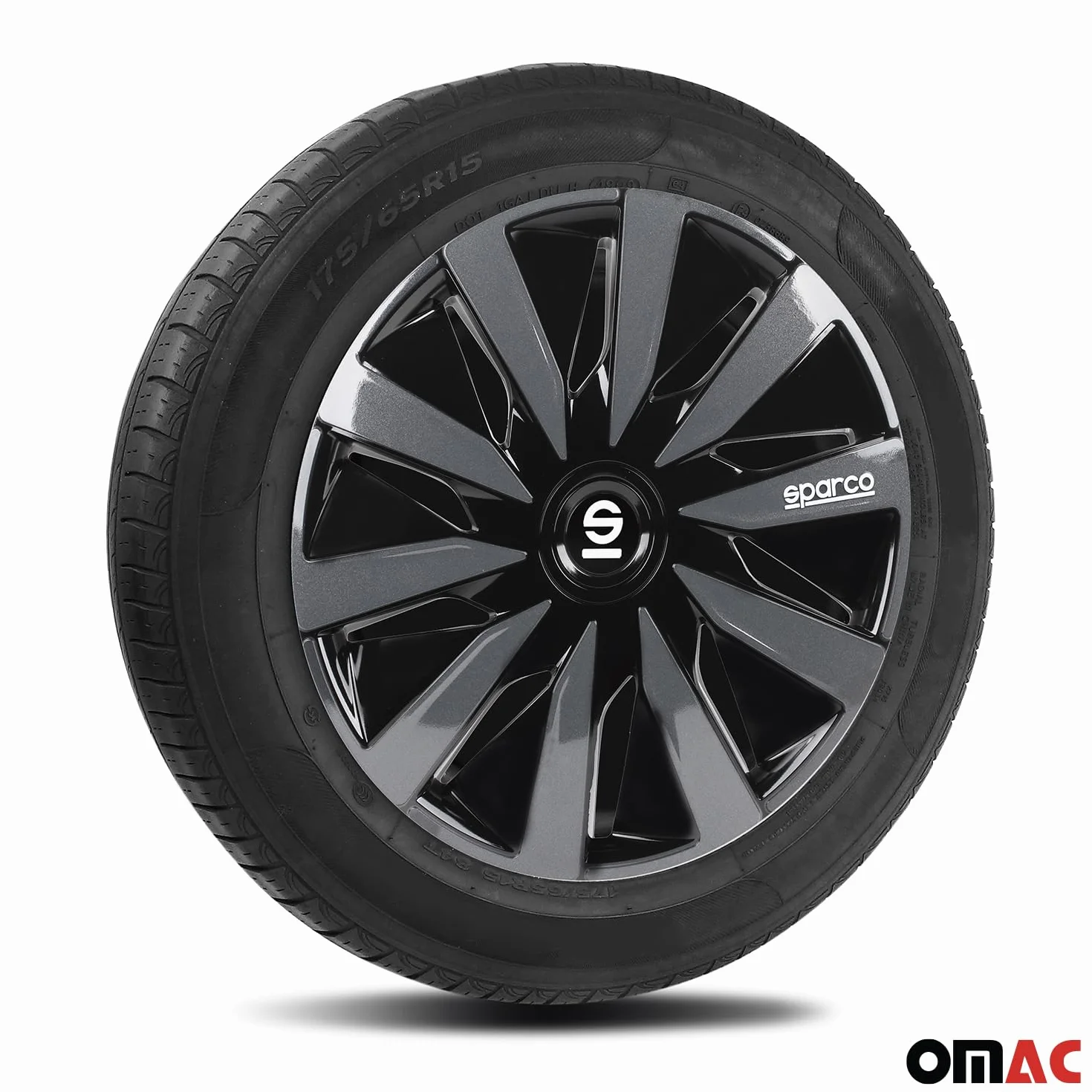 Sparco Set 4 copricerchi 14" pollici nero grigio