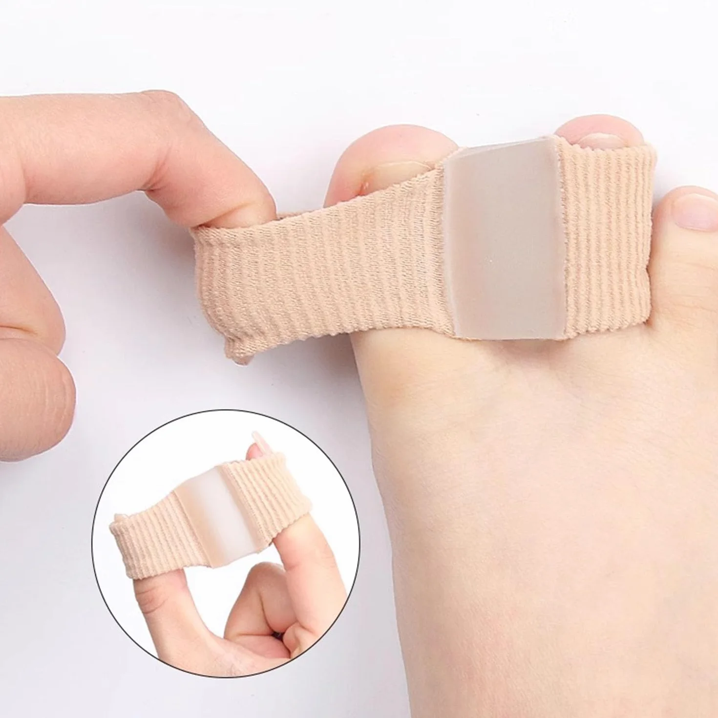 Separatori Alluce Valgo in Gel per Dita dei Piedi con Passanti per Correzione Dita a Martello 4 Pezzi
