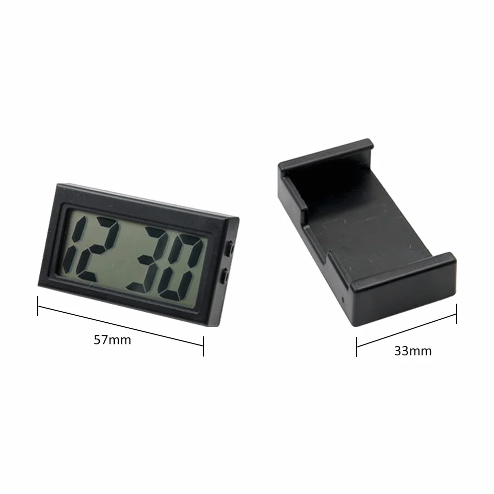 Orologio Digitale LCD per Auto - Mini Orologio da Cruscotto Elettronico Nero