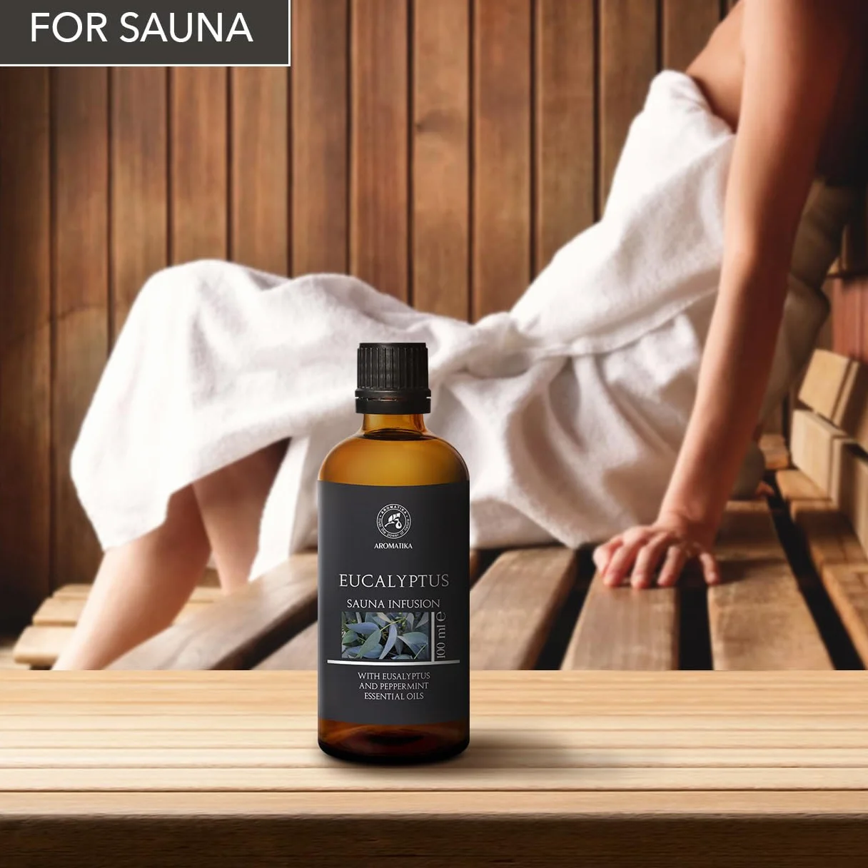 Olio Essenziale di Eucalipto e Menta Piperita 100ml per Sauna e Bagno - Aromaterapia Naturale