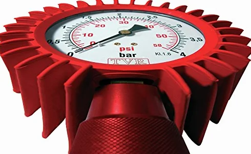 Manometro made in Italy verifica pressione gomme pneumatici professionale TVR - Diametro quadrante 63mm ROSSO