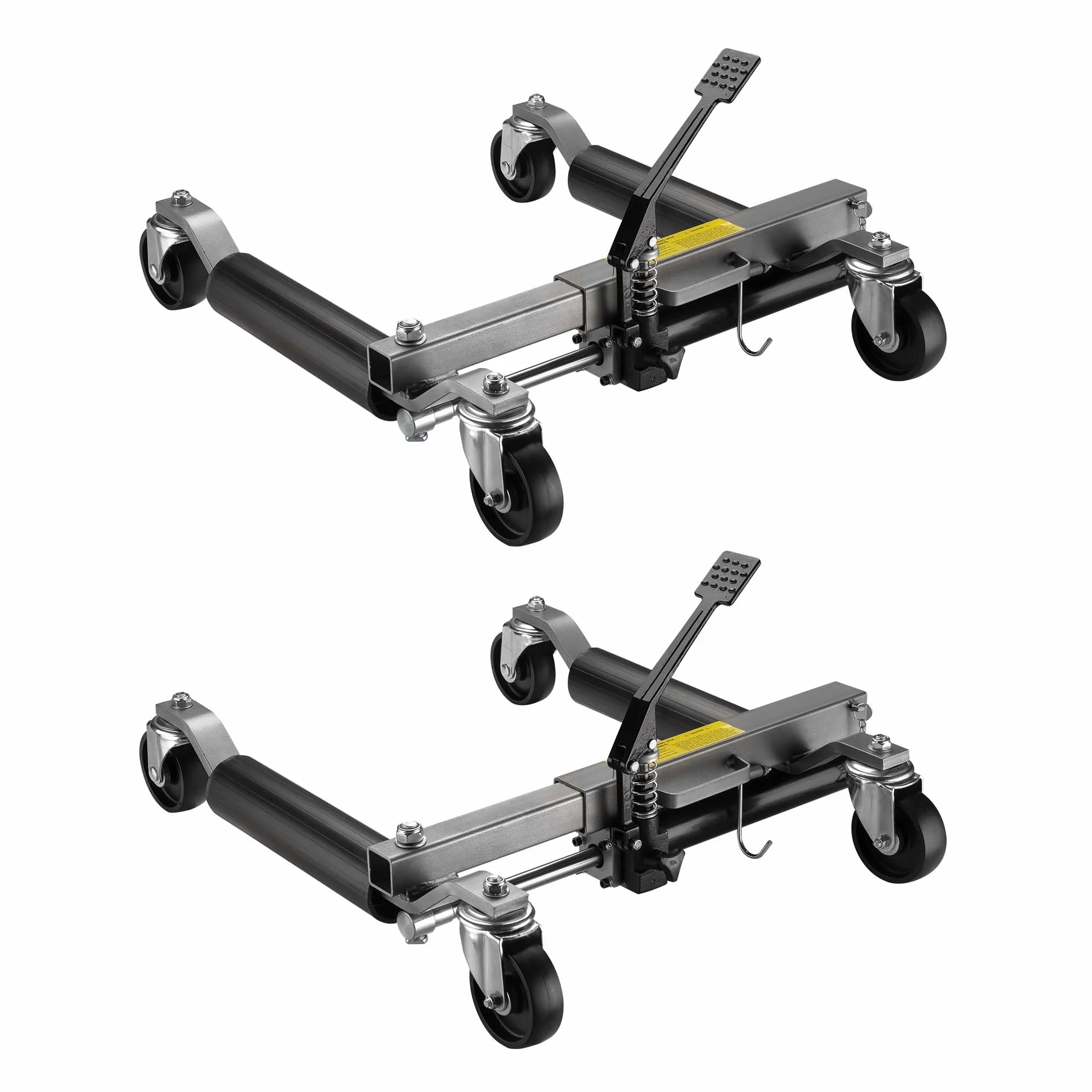 Carrelli sposta auto con cric idraulico 2x 680kg Per pneumatici larghi max 30cm Nero