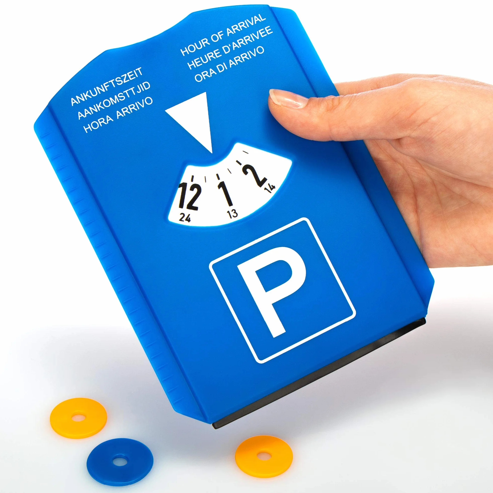Disco orario con raschietto per ghiaccio labbro in gomma chip per carrello della spesa, parchimetro in plastica 2 pezzi