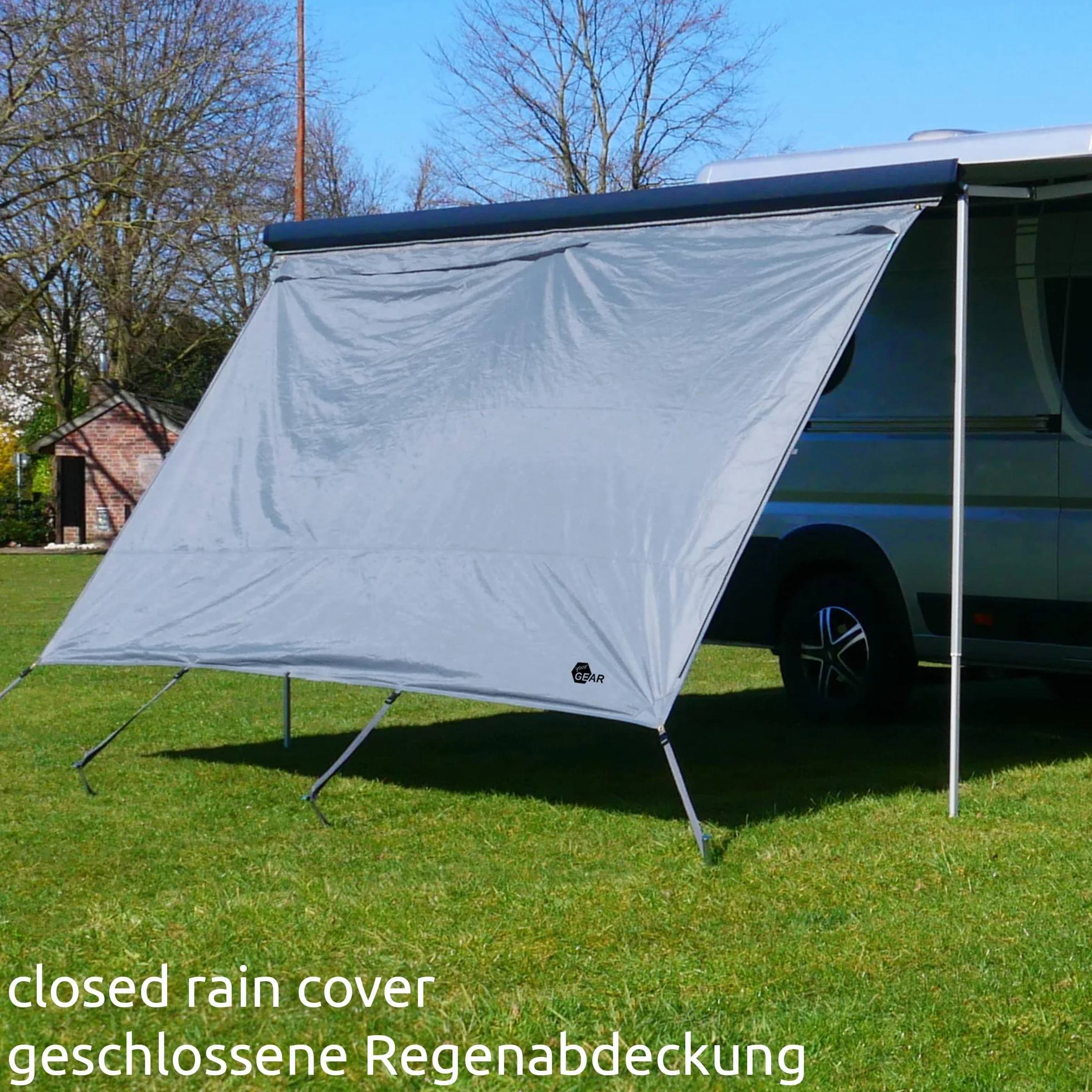 GEAR Sun & Rain Blocker Parete Anteriore Laterale Tenda da Sole UPF 50+ Colonna d'Acqua 5000 mm 3 Bordini Ø 4.3 6.2 7 mm Larghezze 240