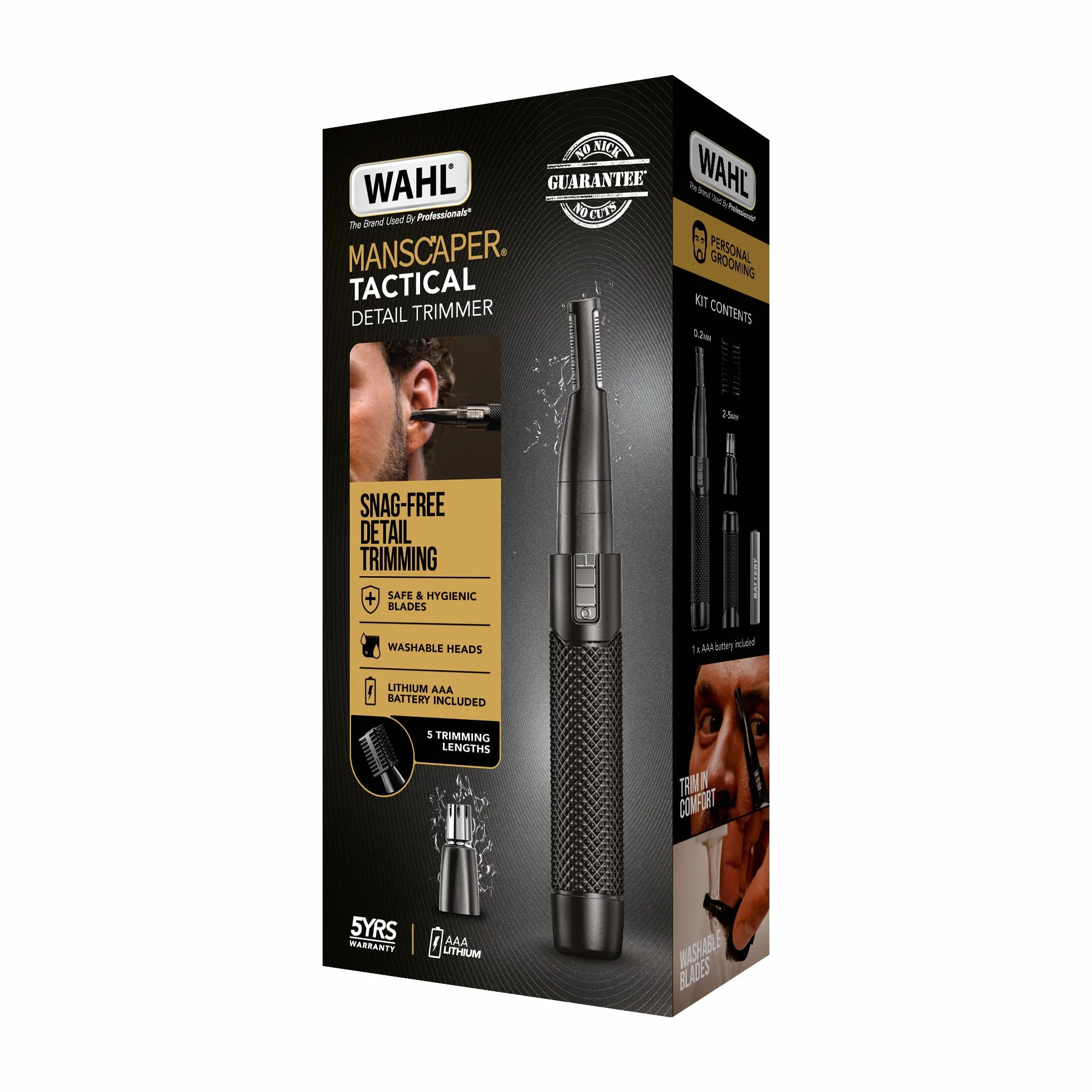 WAHL Manscaper 2 in 1 Tactical Taglia sopracciglia a doppio lato e taglia peli del naso uomo
