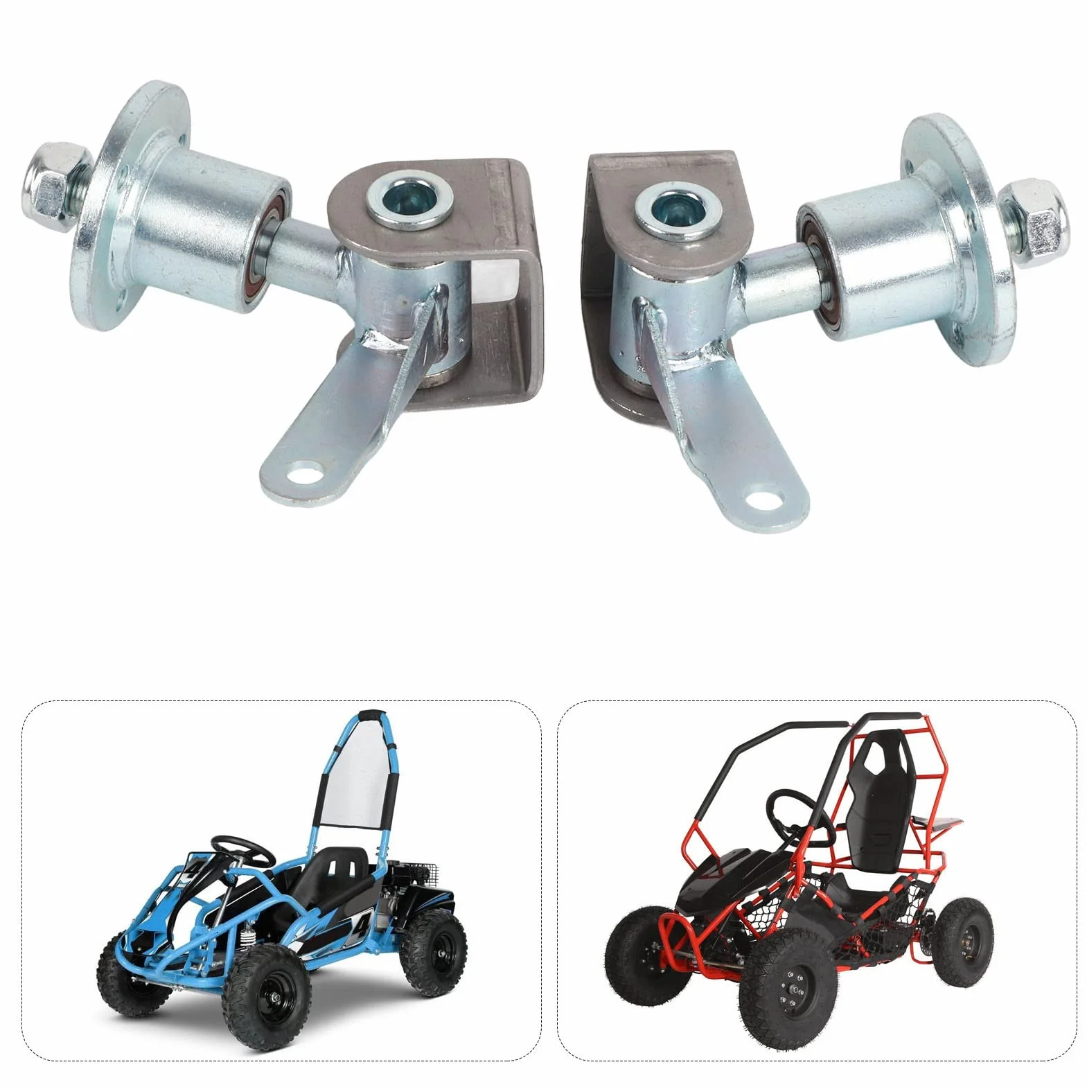 Set di Snodi dello Sterzo del Mozzo della Ruota da 17 Mm, Perno del Fuso a Snodo della Flangia del Cuscinetto della Ruota a 3 Prigionieri Per Pneumatici da 5 Pollici Go Kart ATV Quad Bike