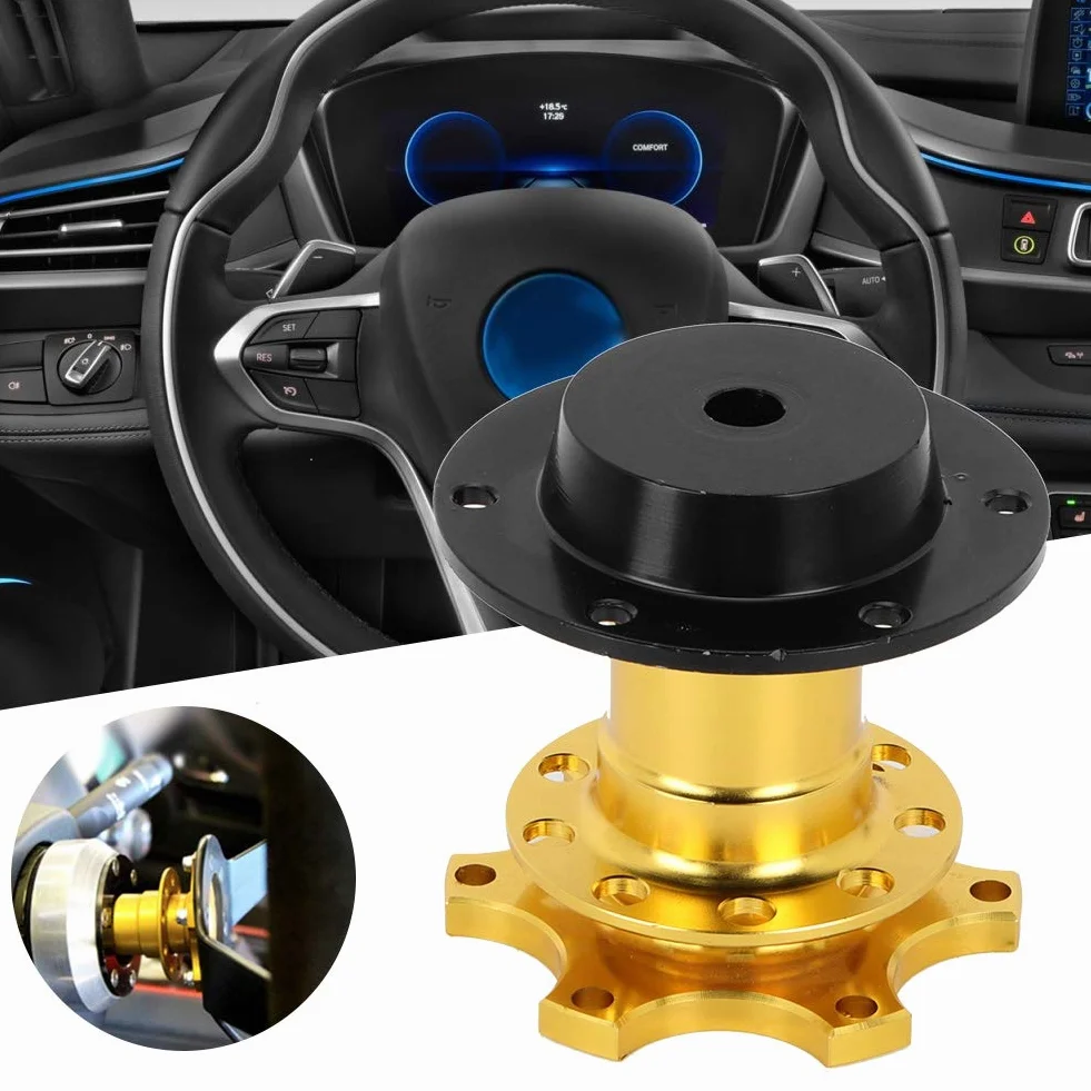 Volante Universale Adattatore Mozzo Sgancio Rapido 6 Fori Kit Scatto Strumento Riparazione Auto Race Rally Motorsport Oro
