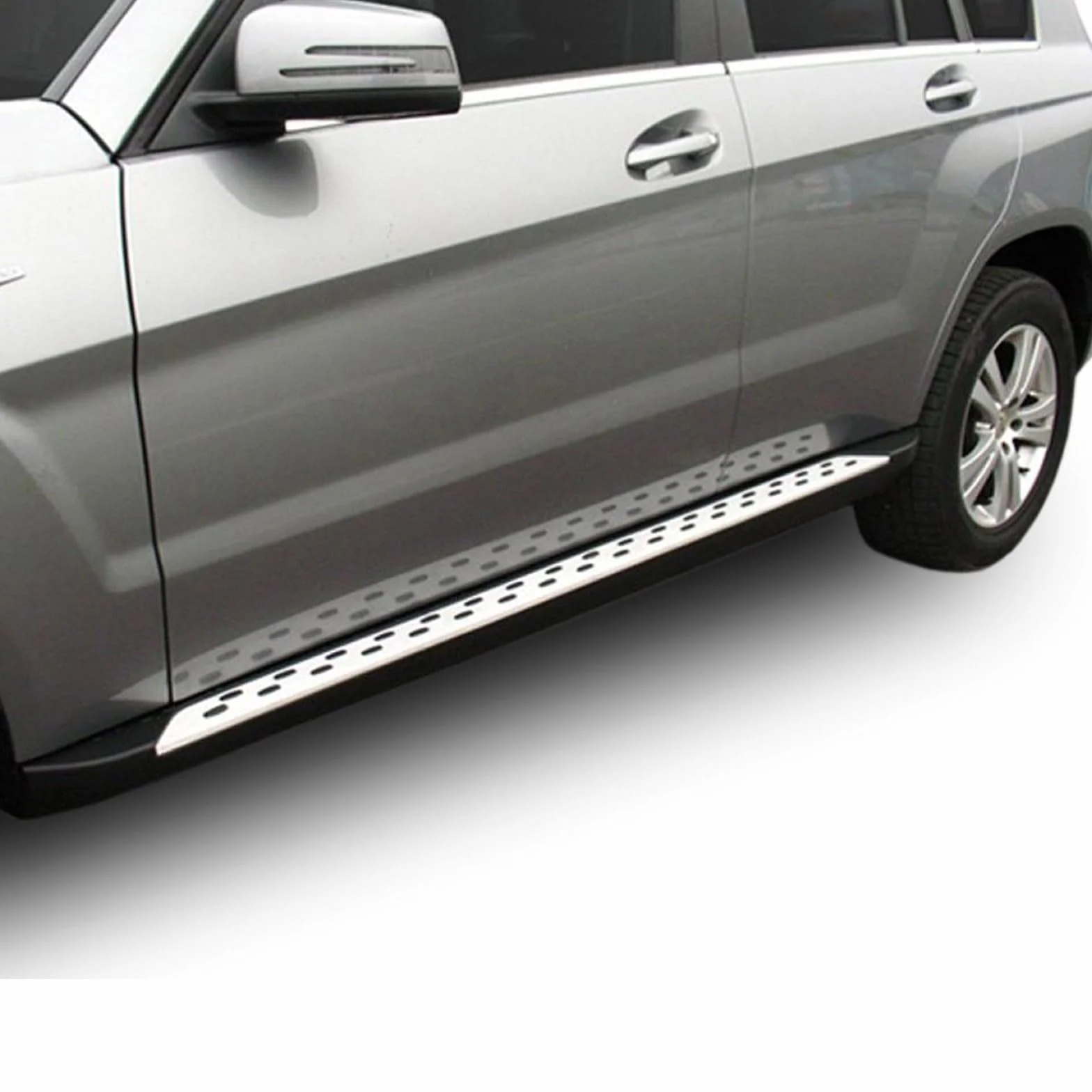 J&J AUTOMOTIVE Pedane Laterali per Mercedes GLK X204 2008-2015, Sottoporta Minigonne in Alluminio e Plastica ABS, Set Completo con Materiale di Montaggio Incluso