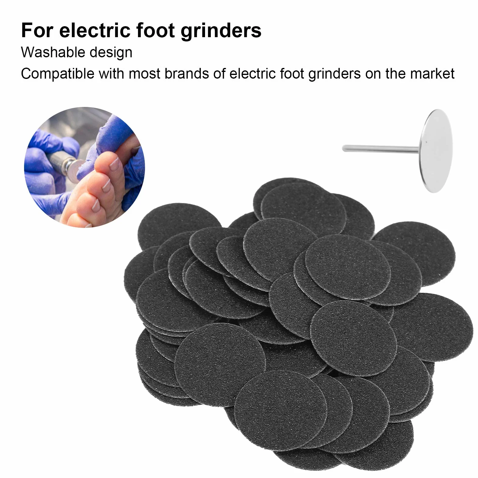 Strumento per pedicure con dischi abrasivi 25mm Carta vetrata per piedi