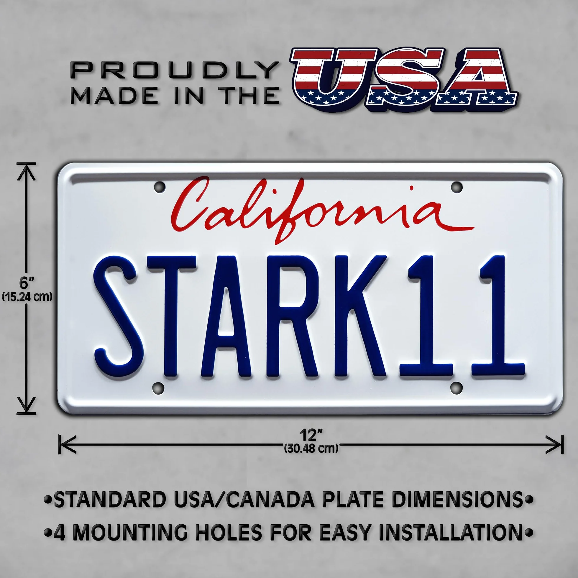 Iron Man 2 | STARK 11 | Metal Stamped License Plate