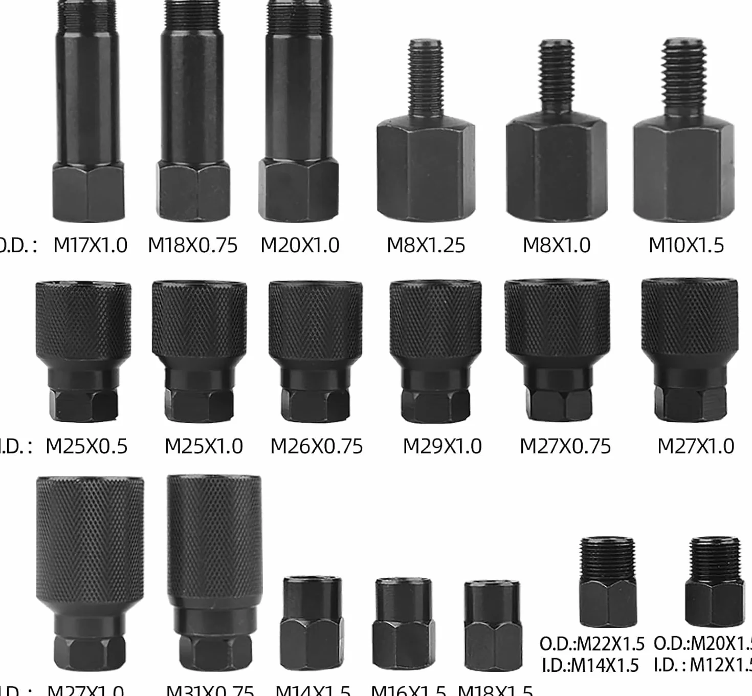 Set di 24 pezzi estrattore iniettori diesel Common Rail CDI pneumatico
